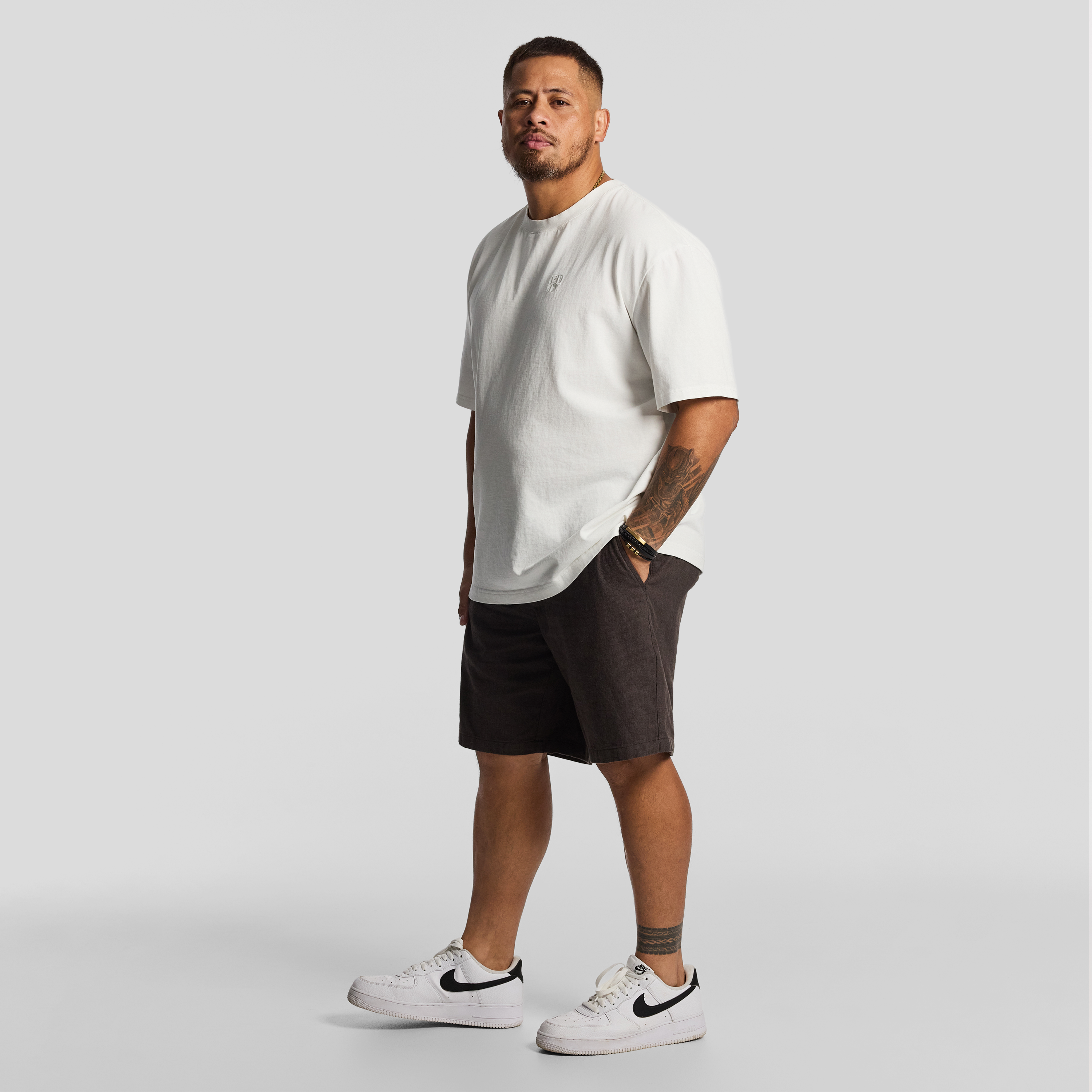 Chocolate Cheston Linen Blend Shorts