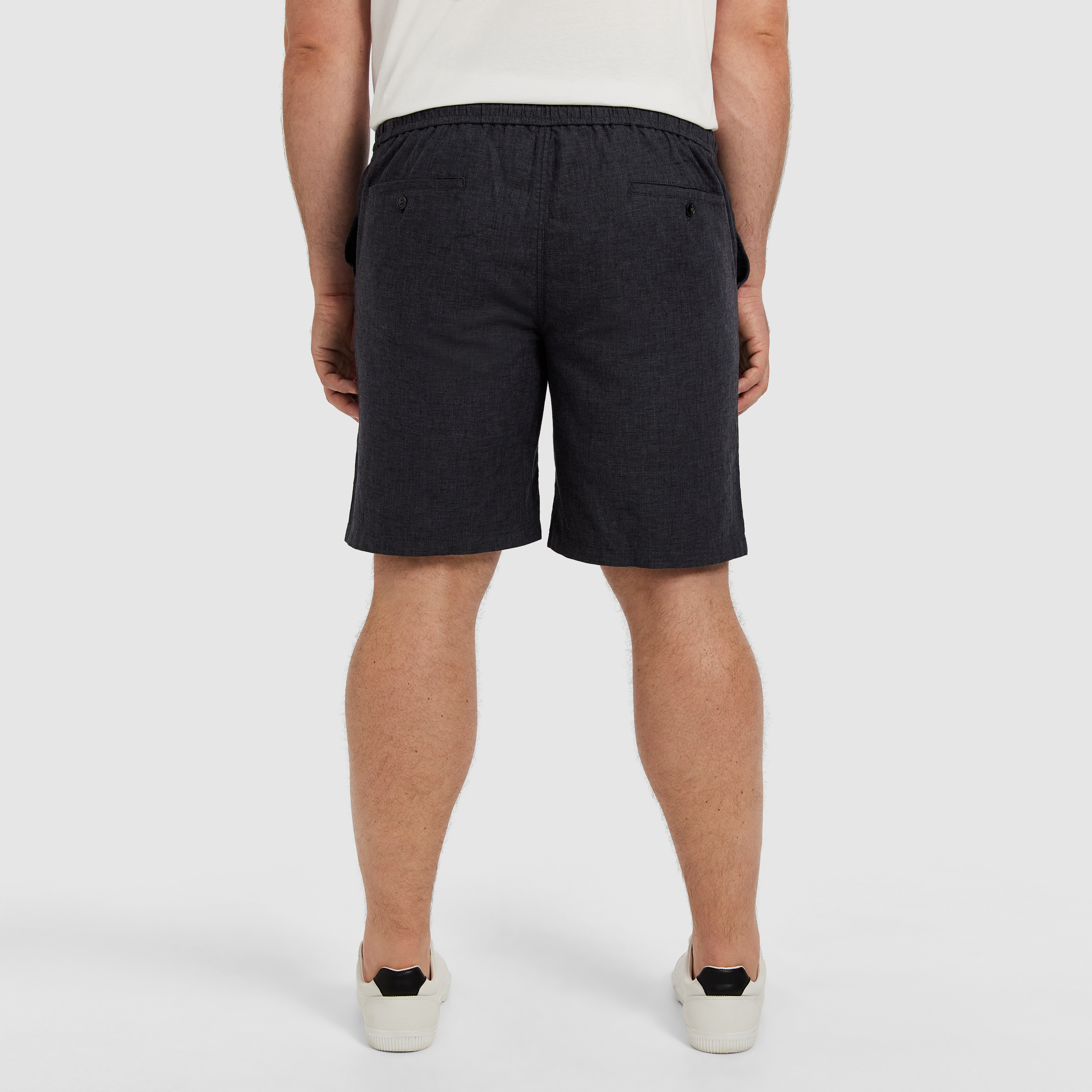 Charcoal Cheston Linen Blend Shorts