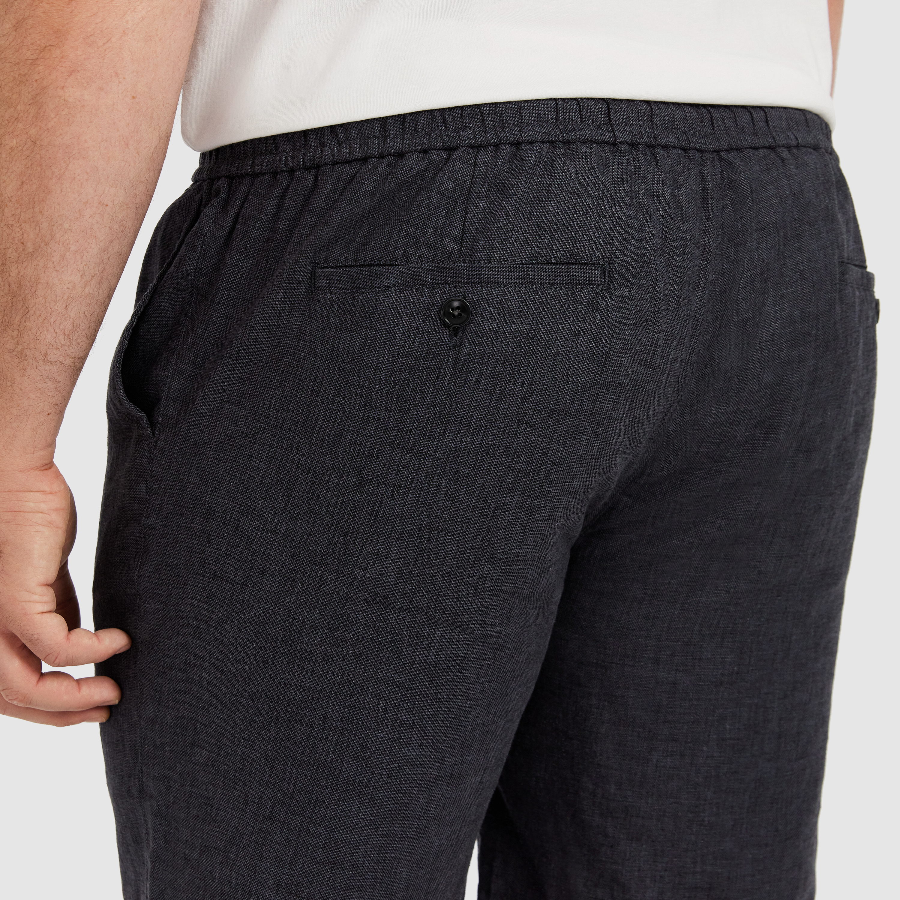 Charcoal Cheston Linen Blend Shorts