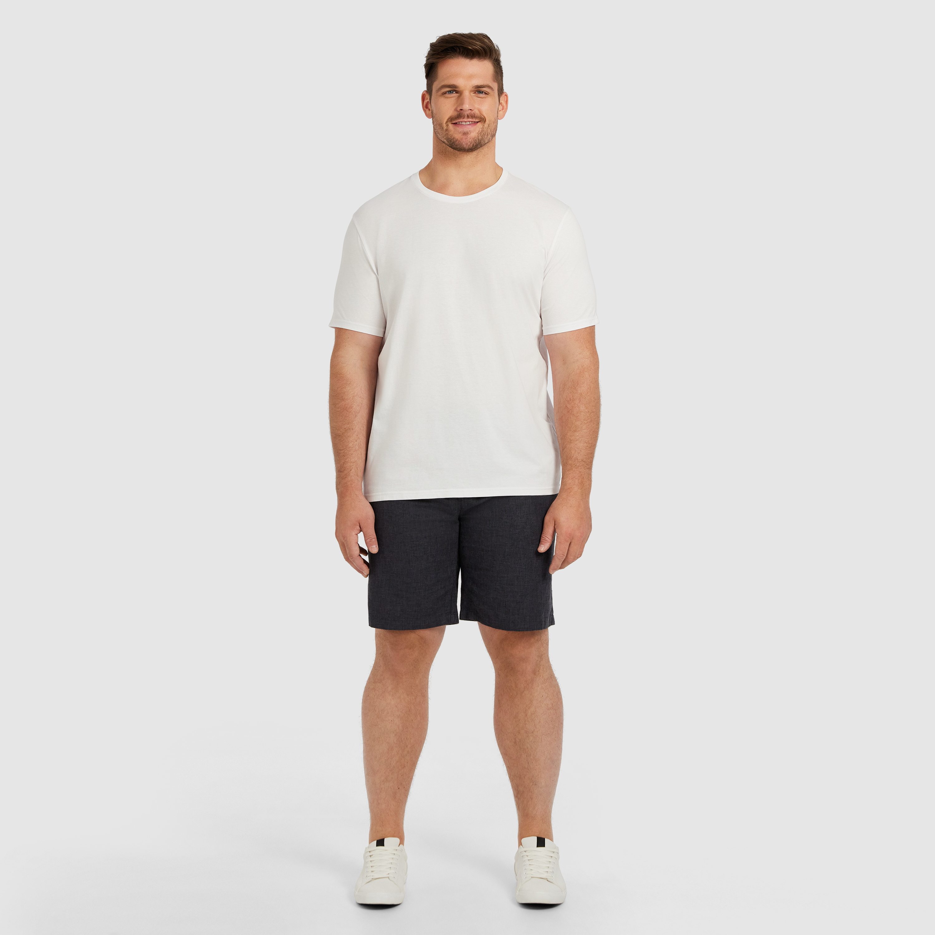 Charcoal Cheston Linen Blend Shorts