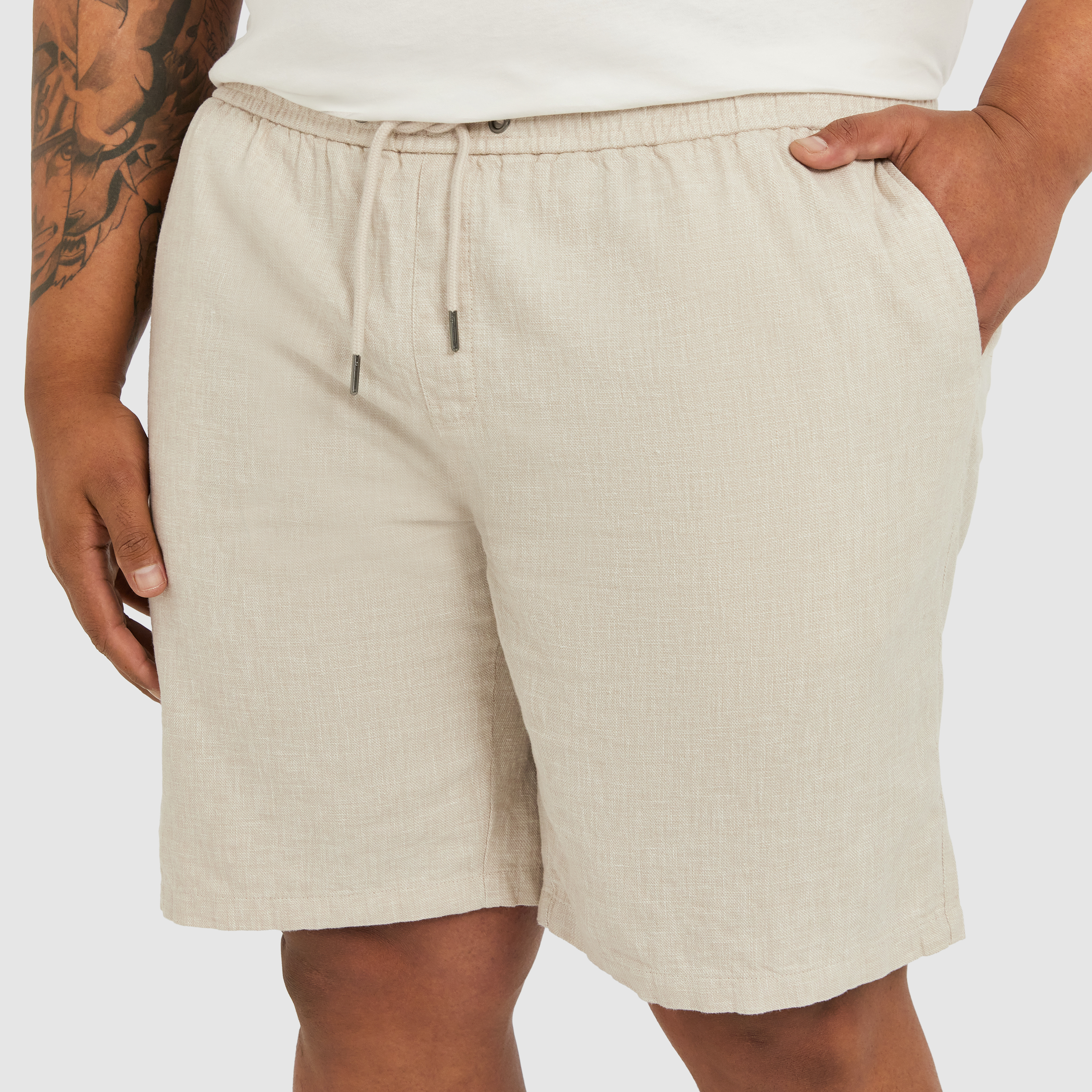 Sand Cheston Linen Blend Shorts