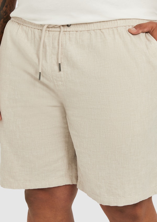Sand Cheston Linen Blend Shorts