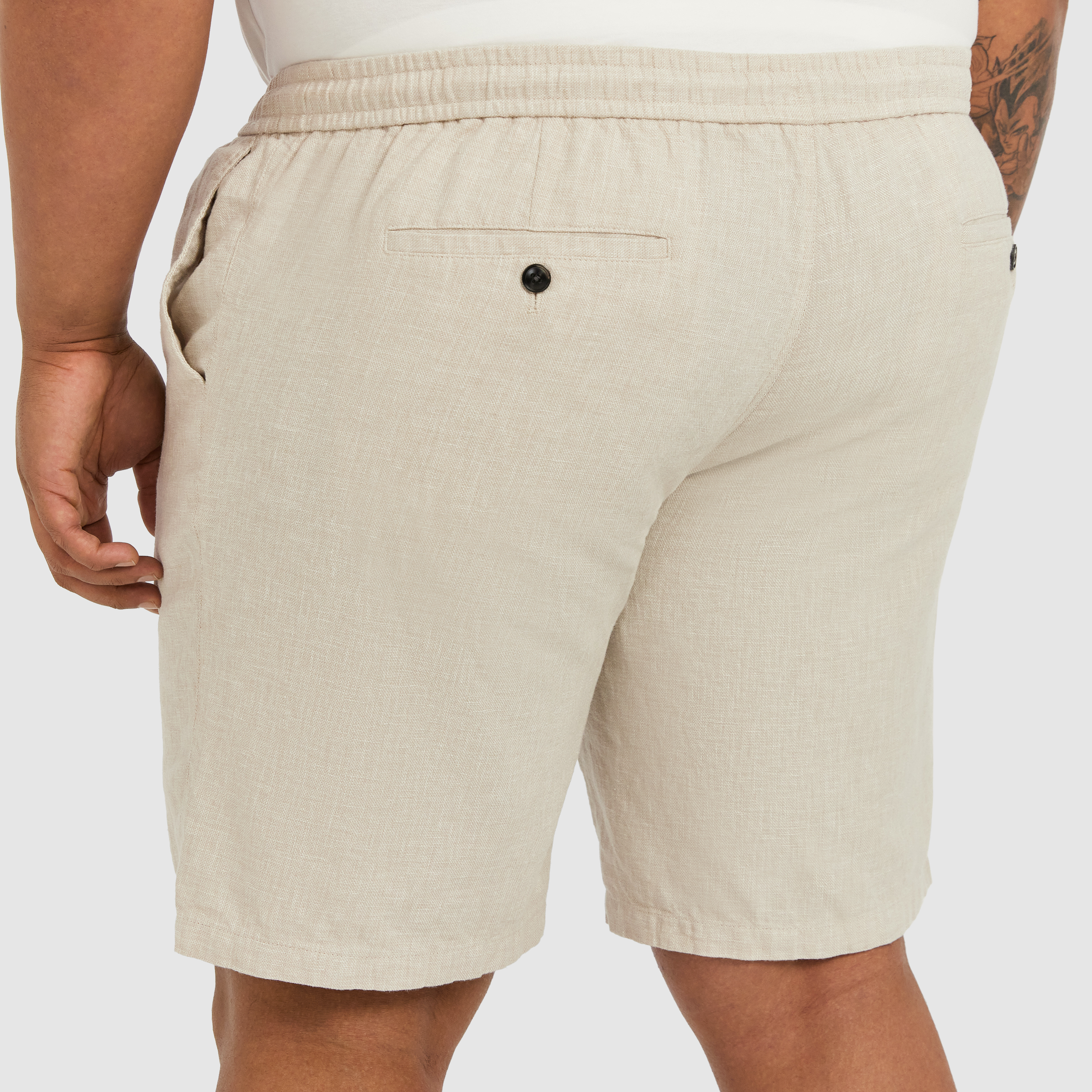 Sand Cheston Linen Blend Shorts