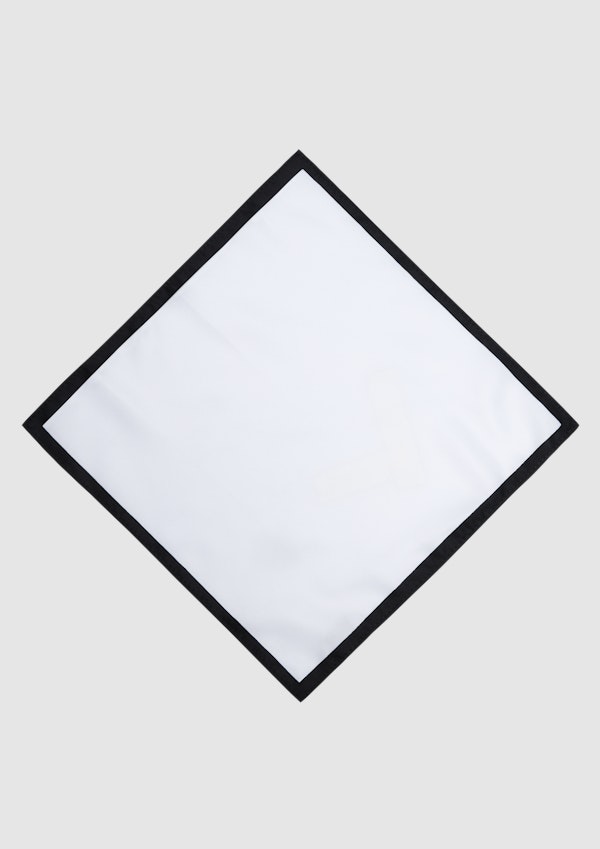 White Border Stylish Pocket Square