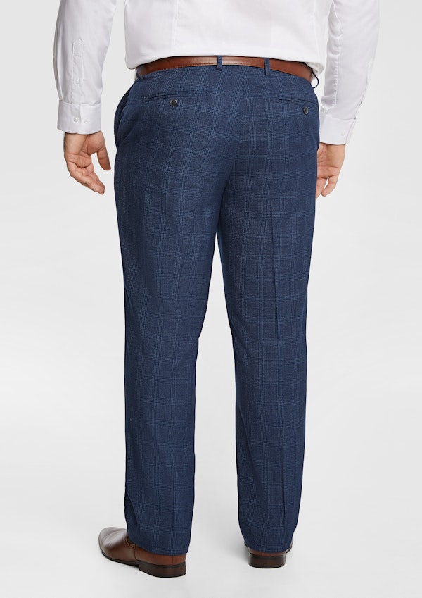 Navy Eton Check Classic Dress Pant