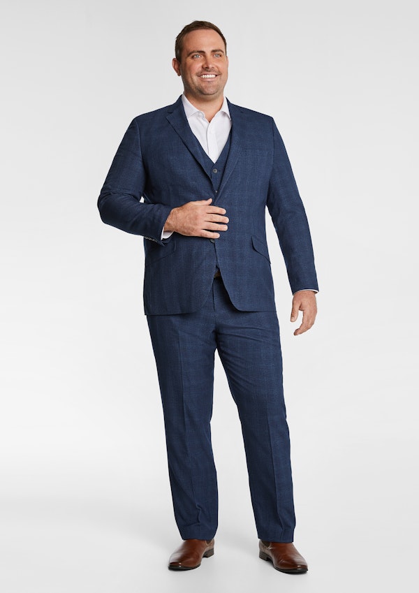 Navy Eton Check Classic Dress Pant