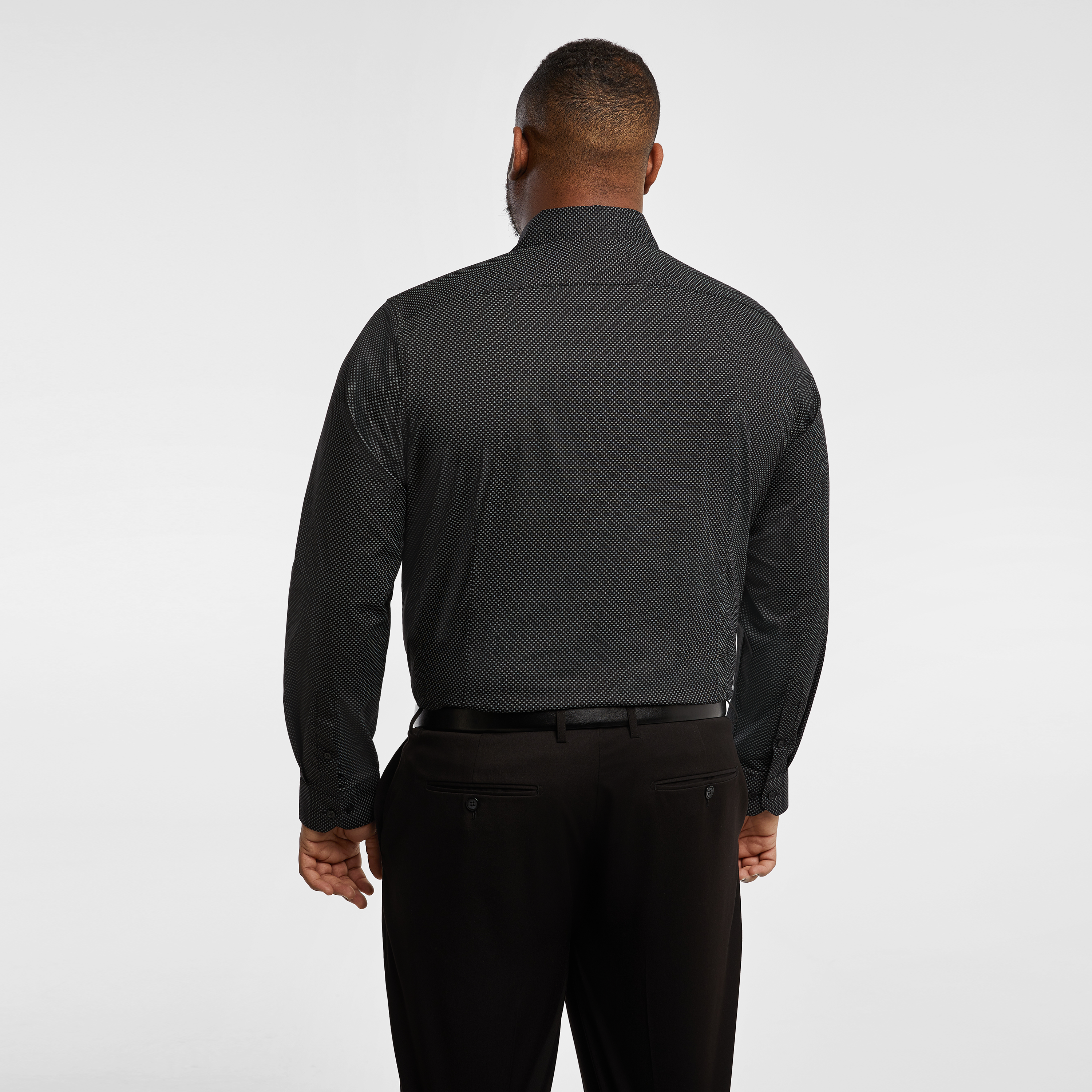 Black Porto Stretch Pattern Shirt