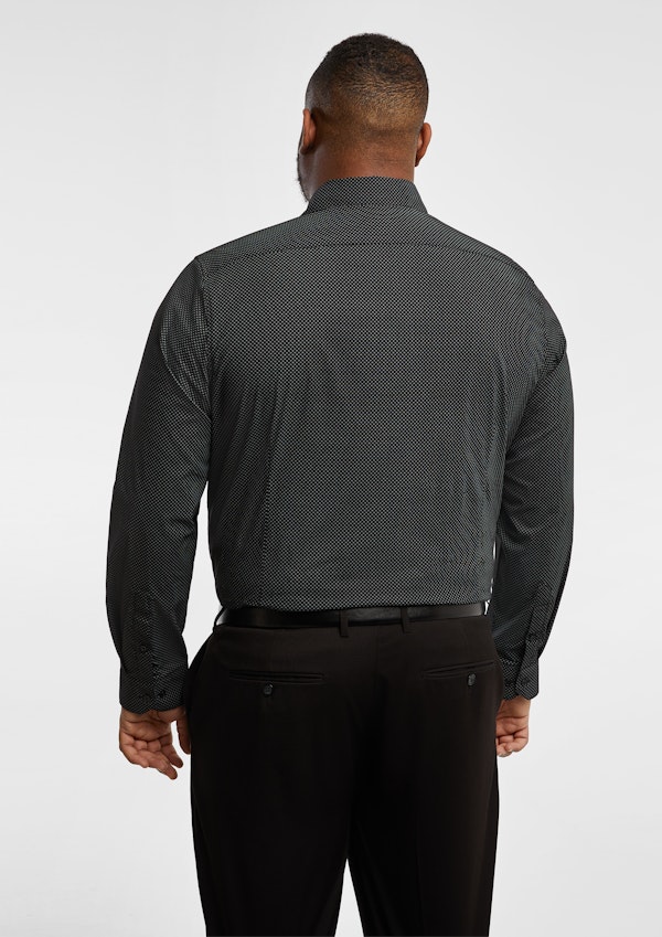 Black Porto Stretch Pattern Shirt
