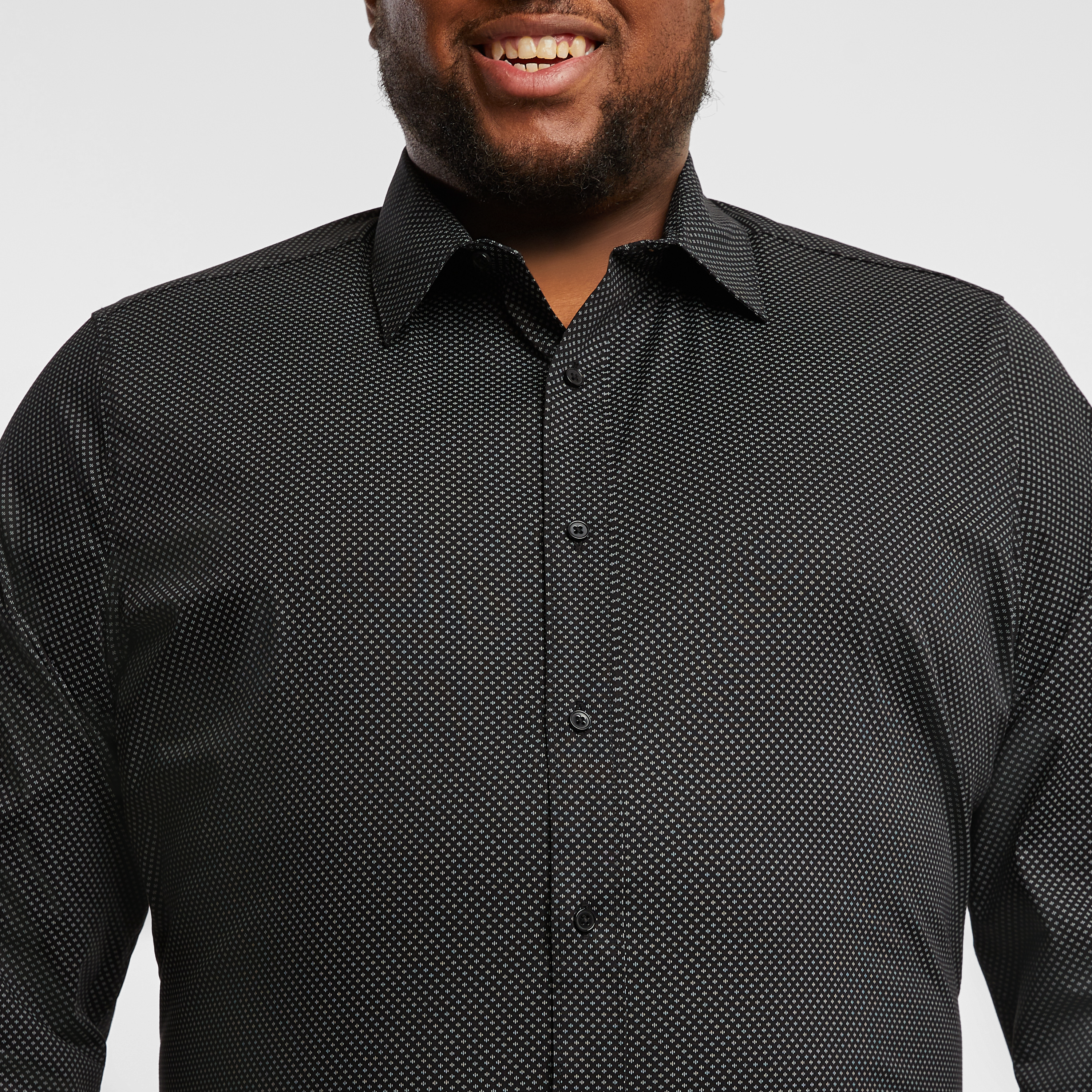 Black Porto Stretch Pattern Shirt