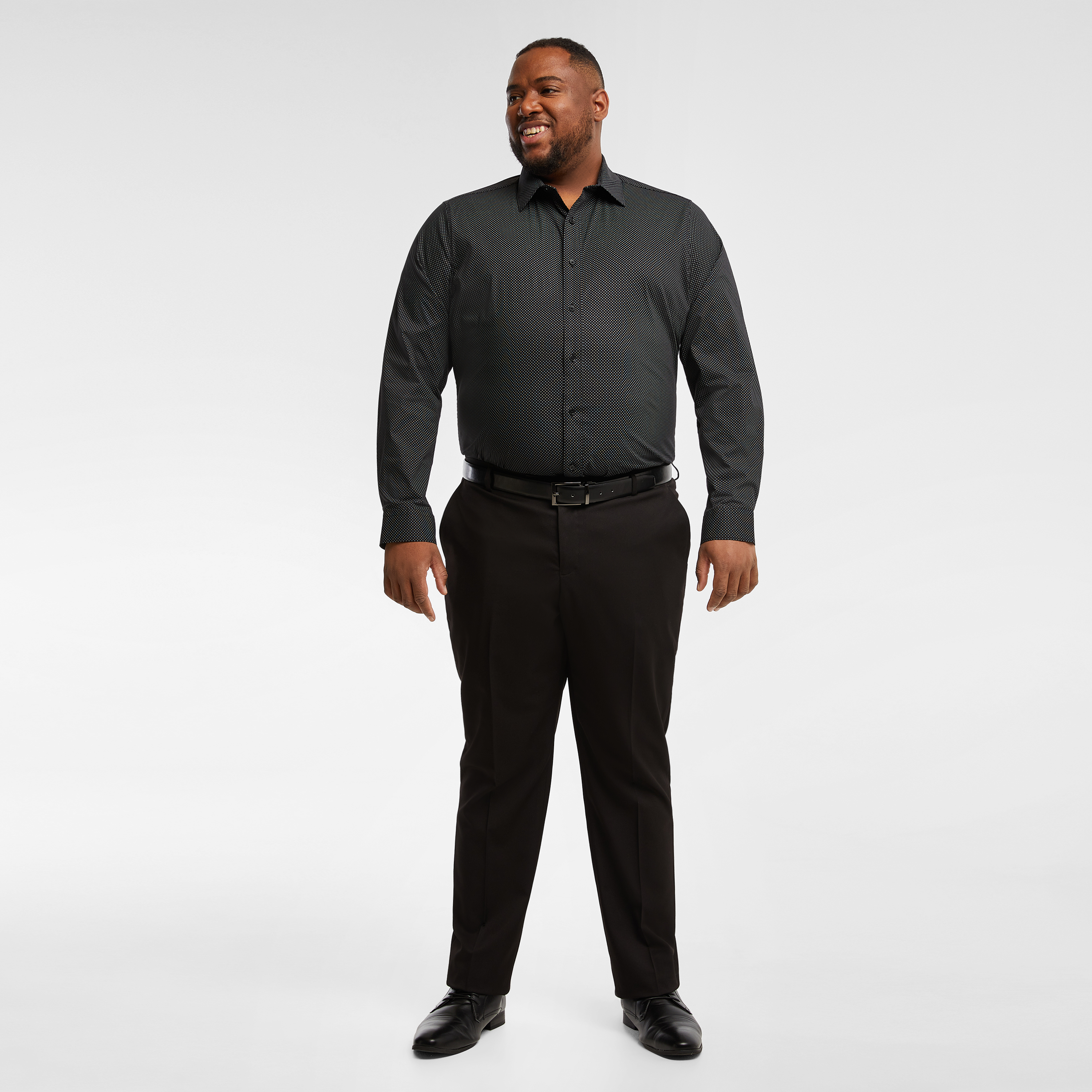 Black Porto Stretch Pattern Shirt