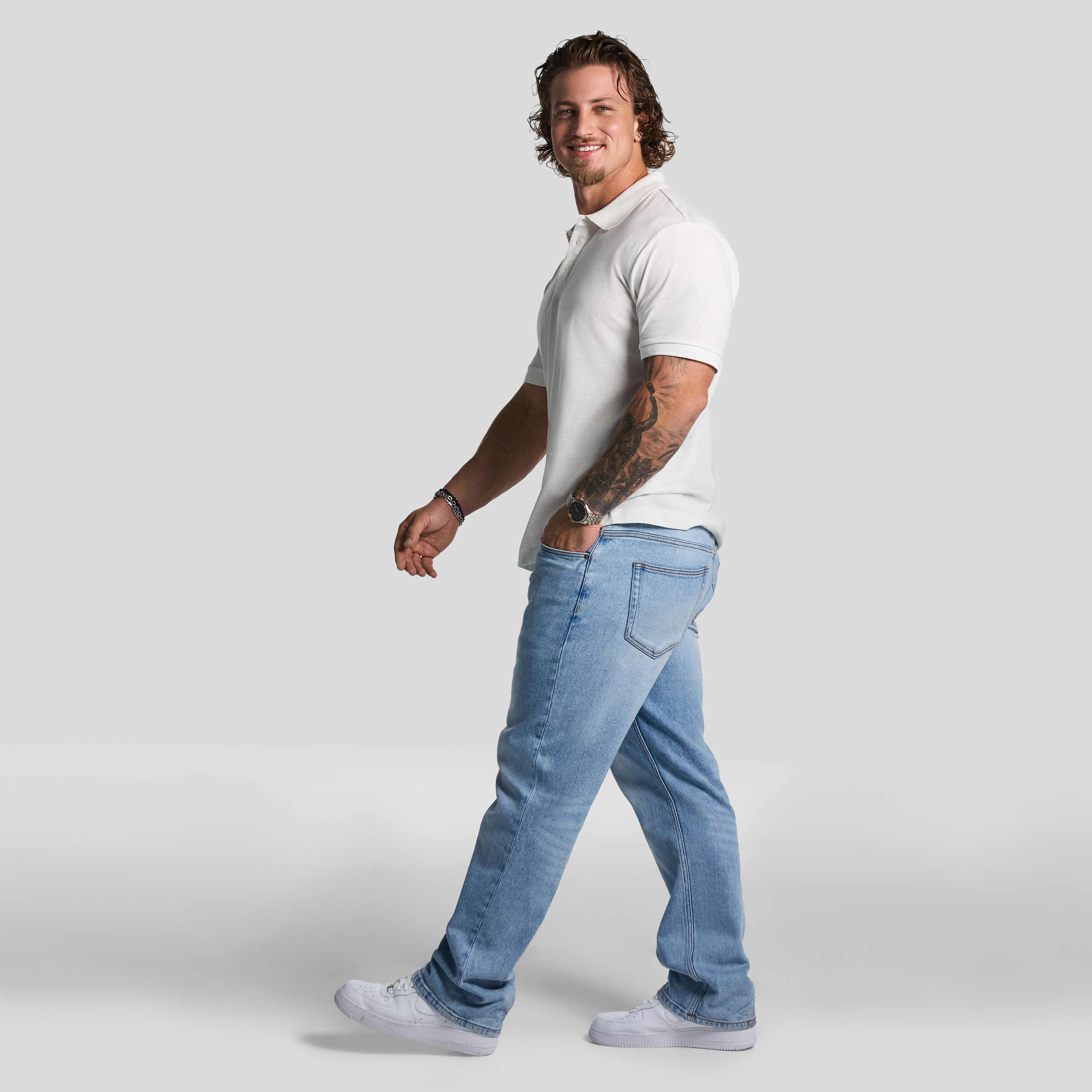 White Hutchence Polo Shirt
