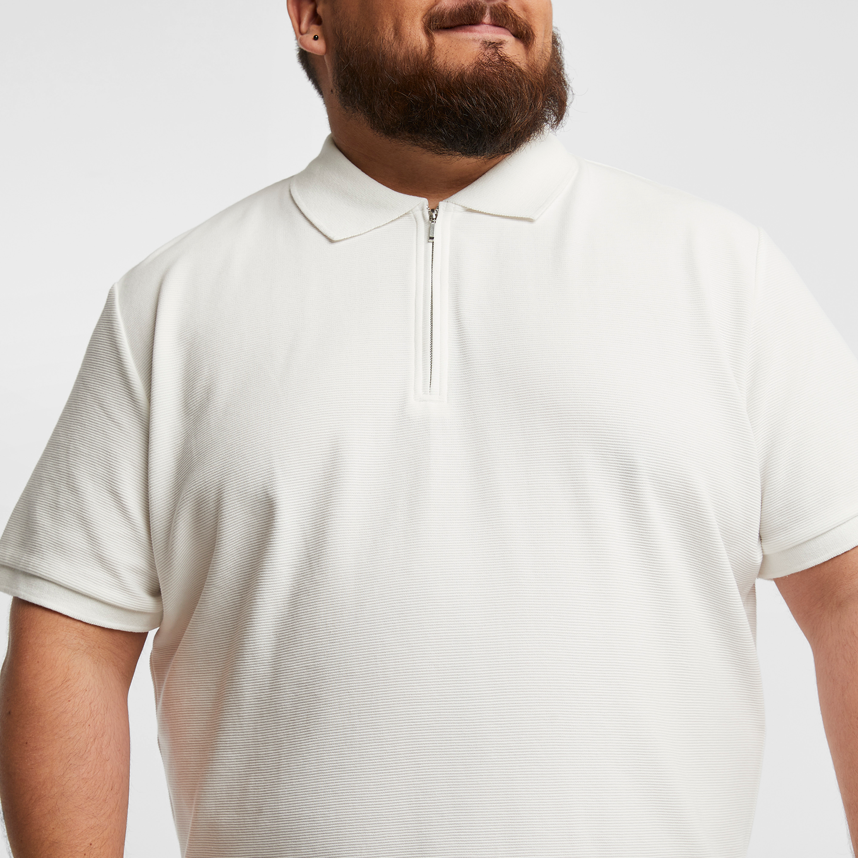 White Hayling Smart Zip Polo Shirt