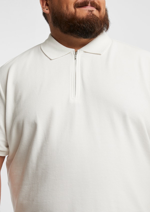White Hayling Smart Zip Polo Shirt