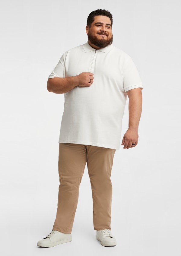 White Hayling Smart Zip Polo Shirt