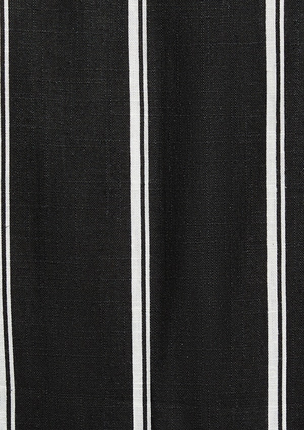 Black Palmdale Linen Blend Striped Shirt