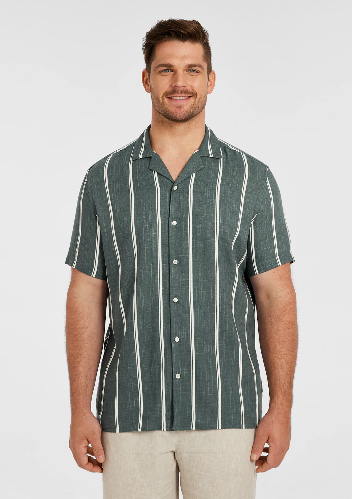 Palmdale Linen Blend Striped Shirt