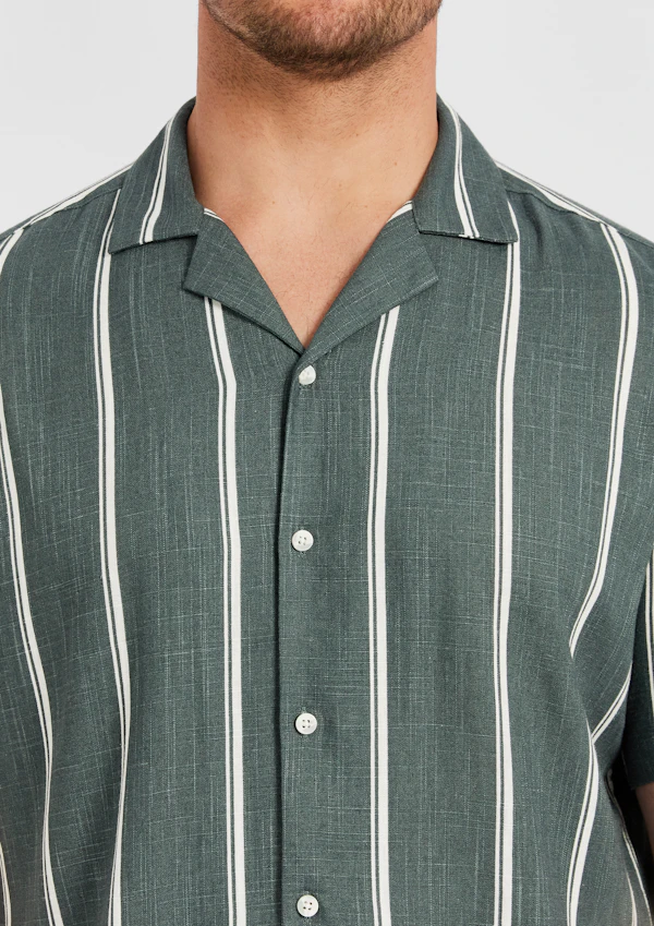 Palmdale Linen Blend Striped Shirt