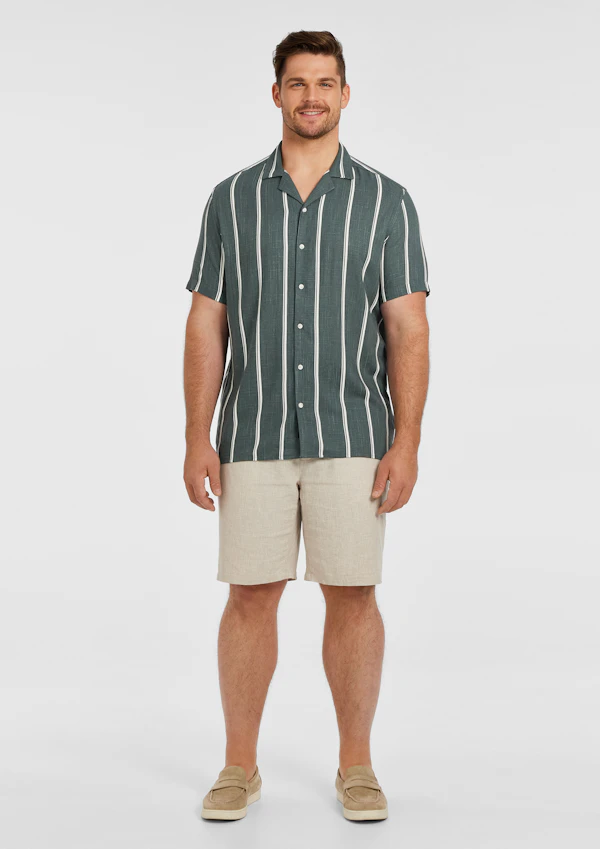 Palmdale Linen Blend Striped Shirt