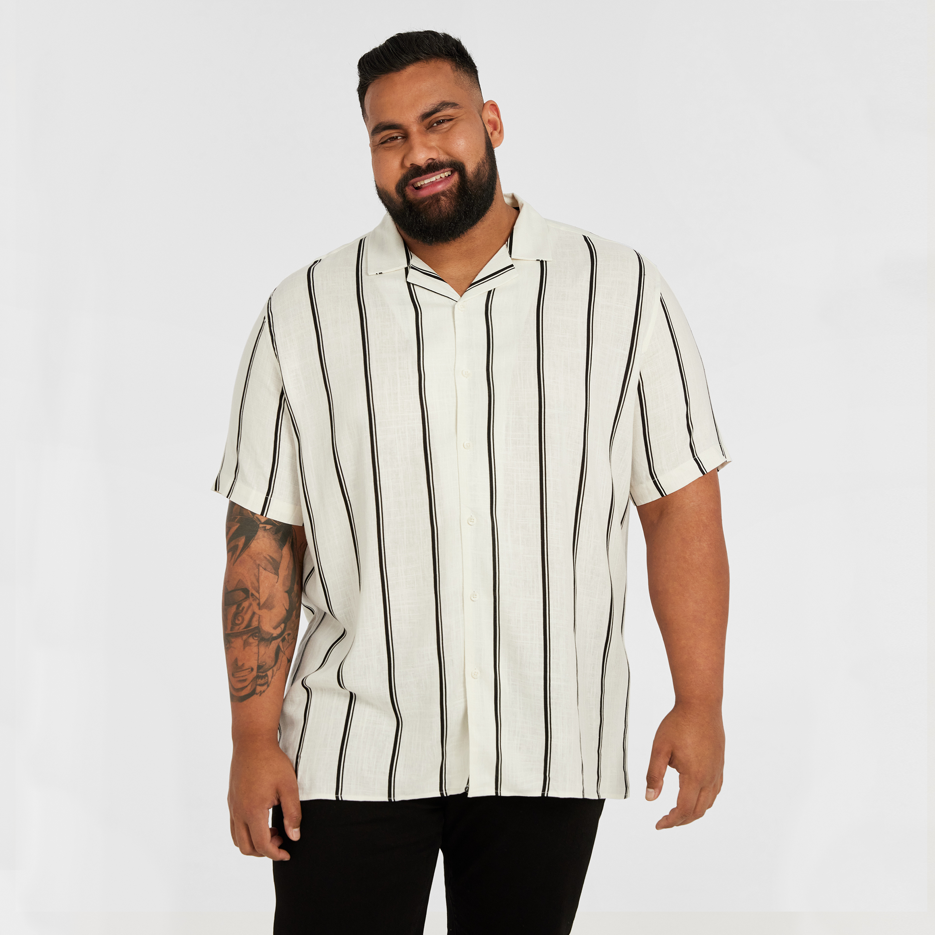 Palmdale Linen Blend Striped Shirt