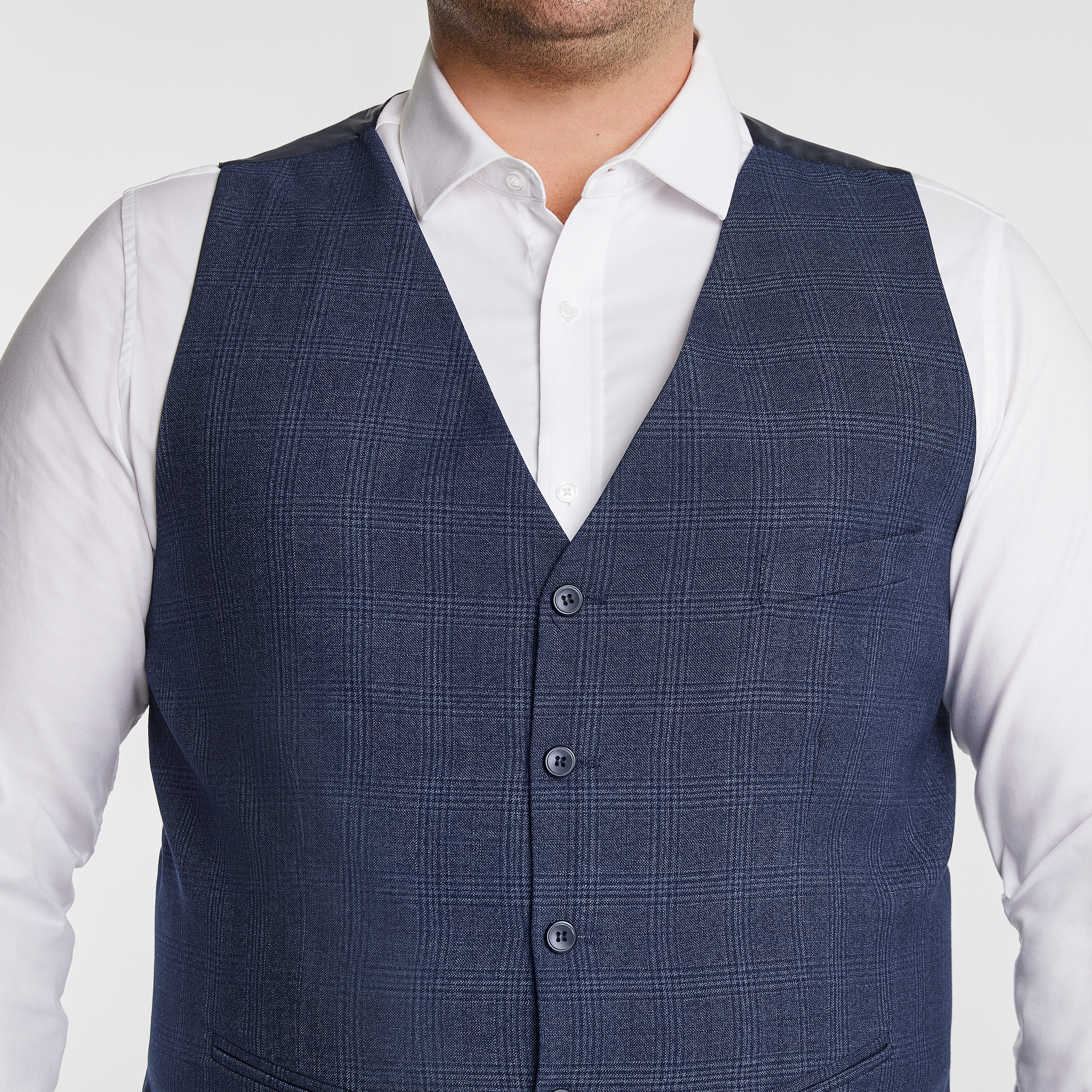 Navy Eton Check Waistcoat