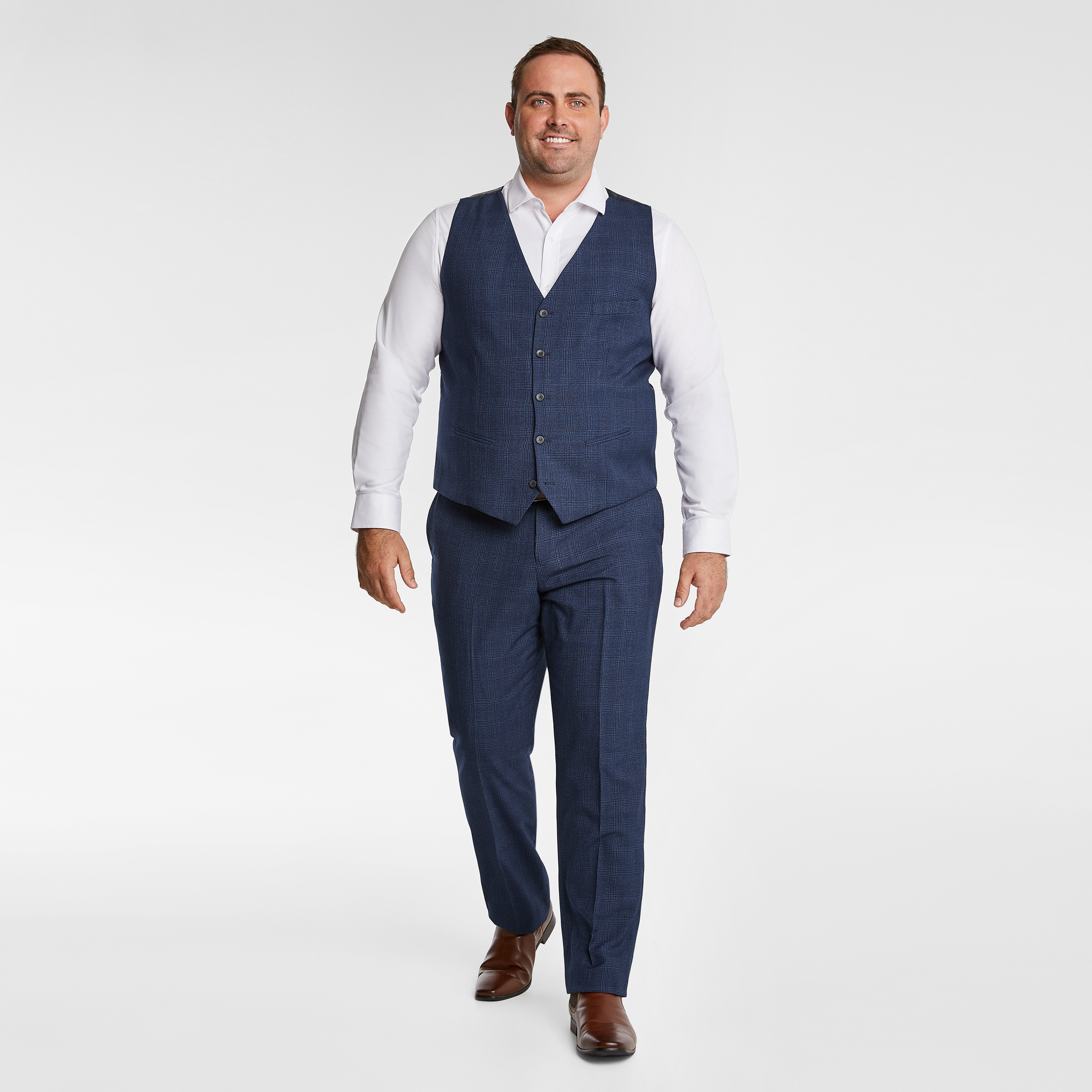 Navy Eton Check Waistcoat