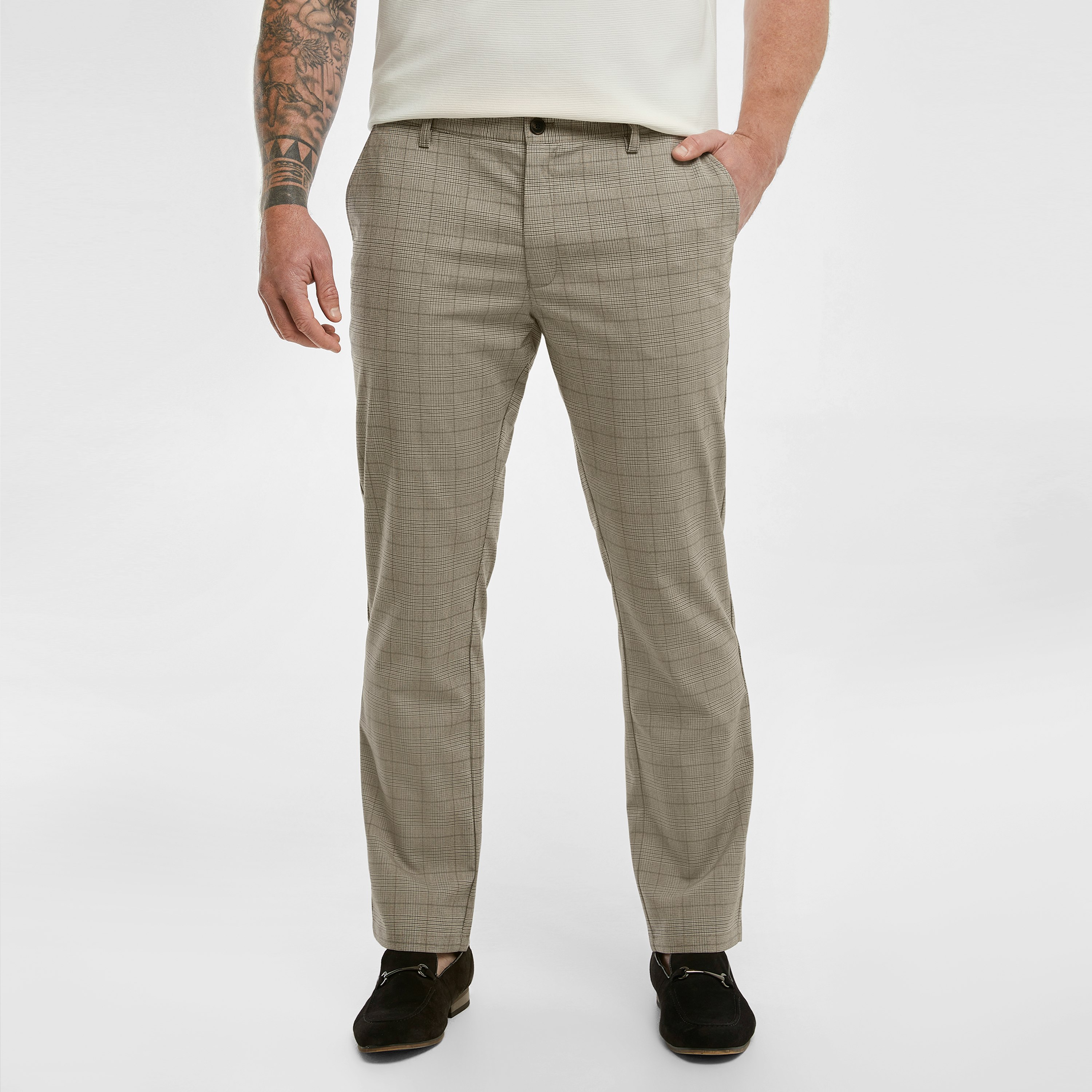 Sand 2 Audio Stretch Checked Chinos | AXL+CO by Connor