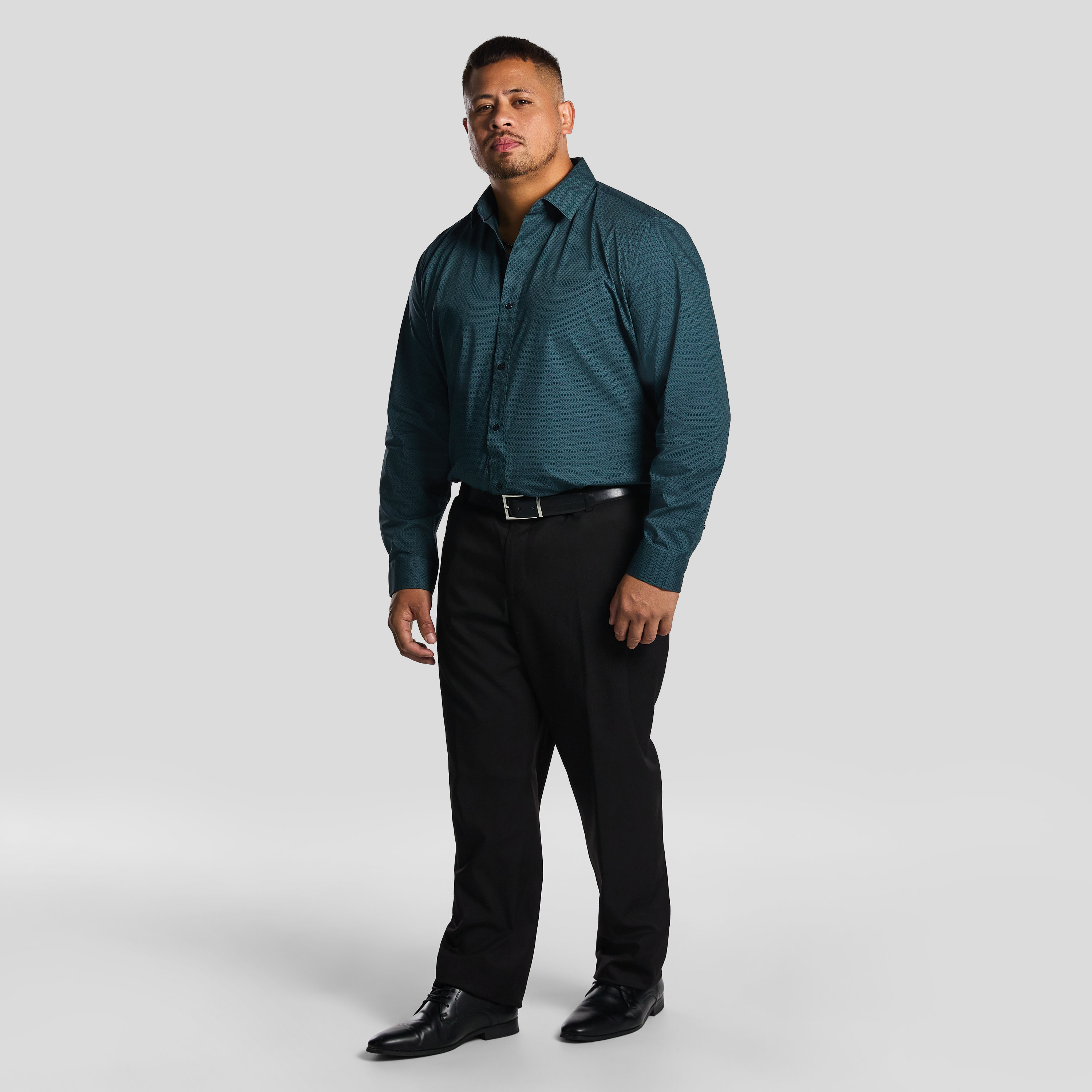 Teal Green Finlay Print Stretch Shirt