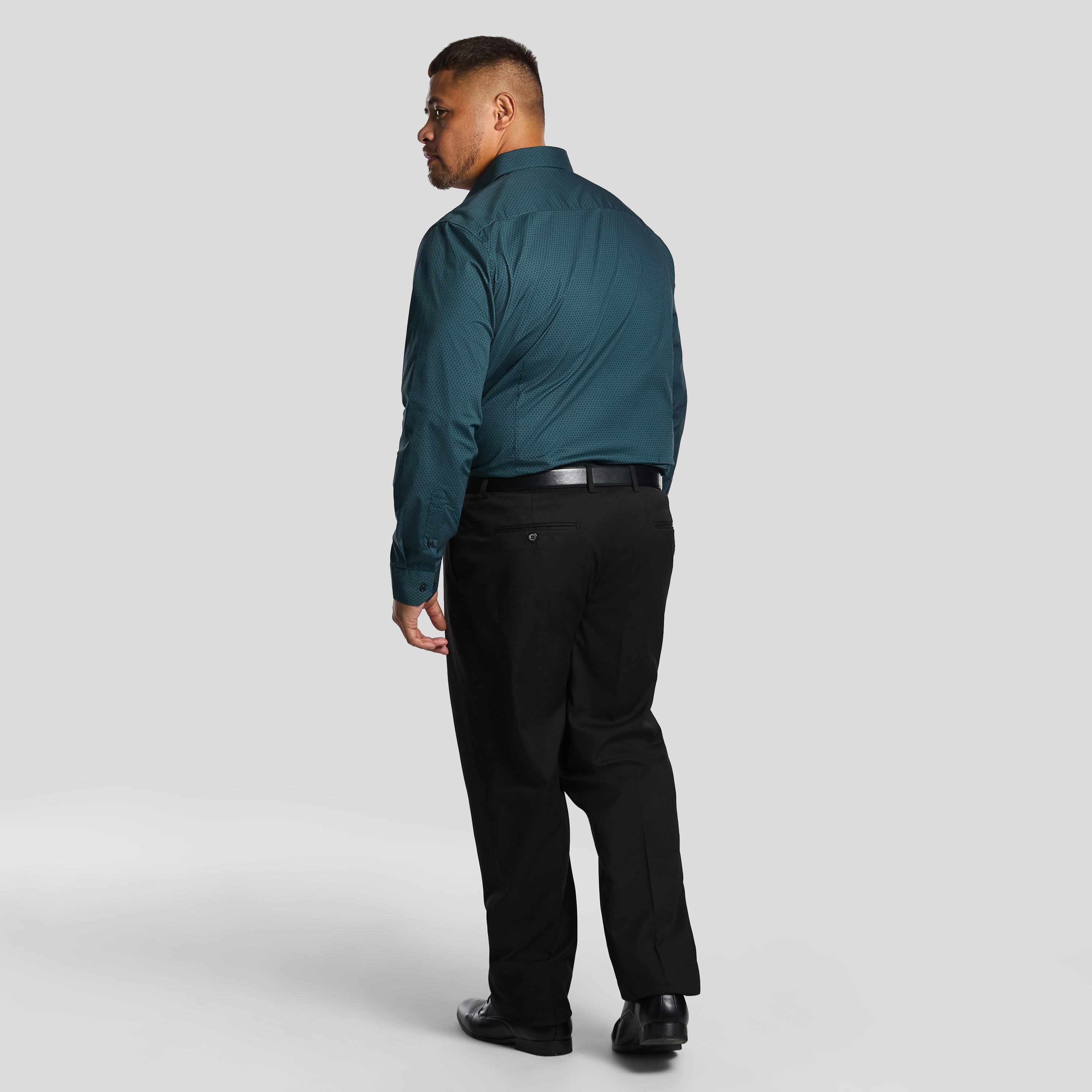 Teal Green Finlay Print Stretch Shirt