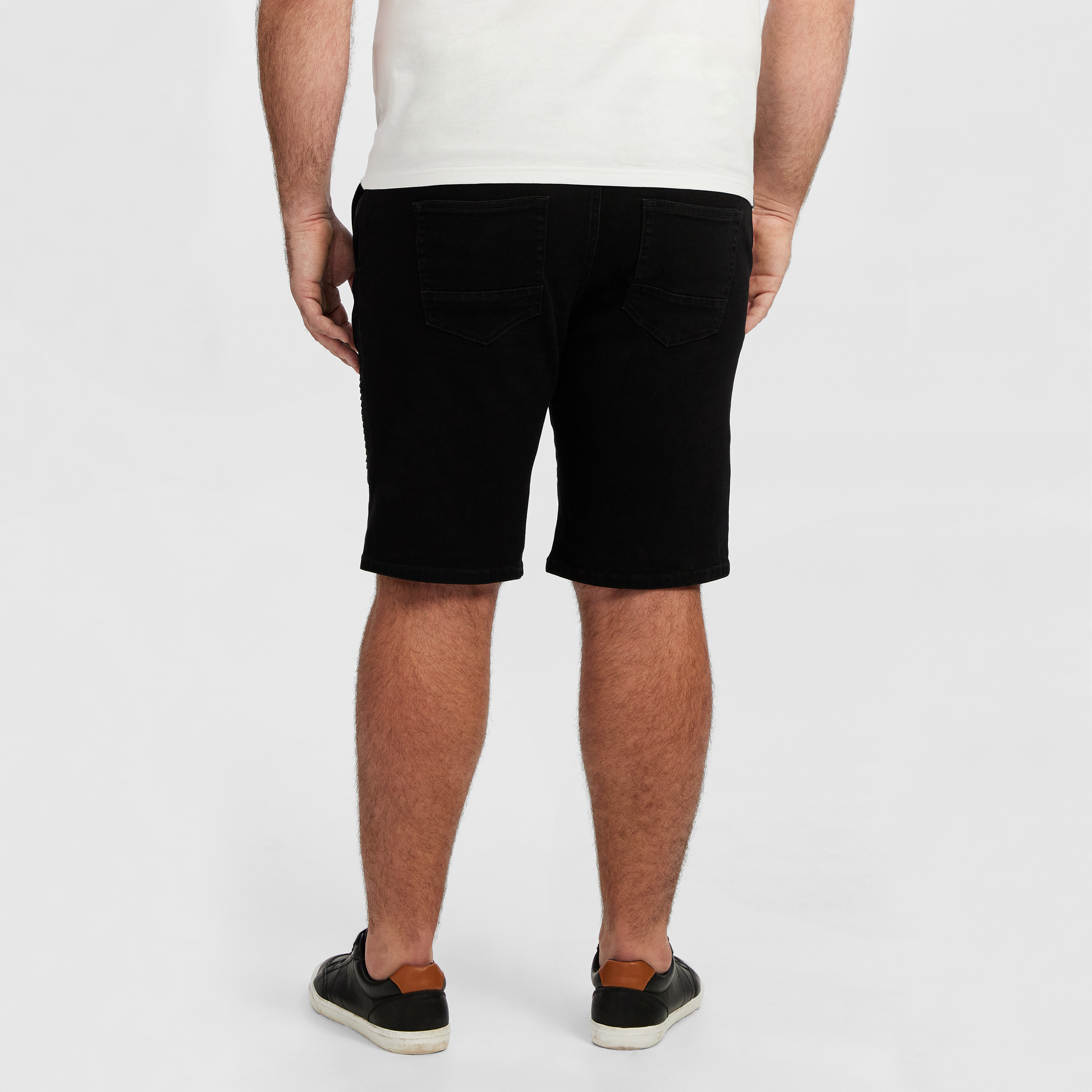 Black Xavier Elastic Waist Shorts