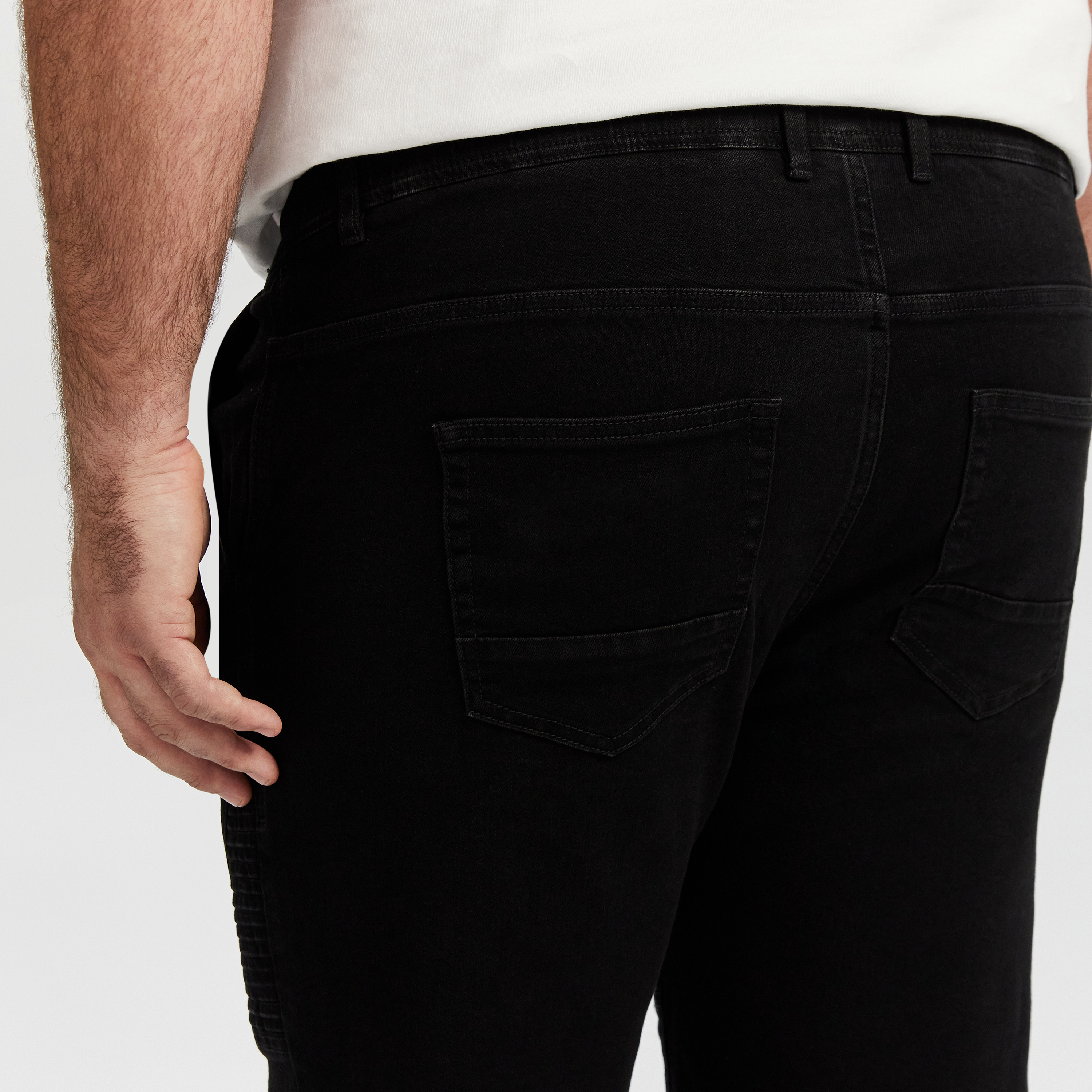 Black Xavier Elastic Waist Shorts