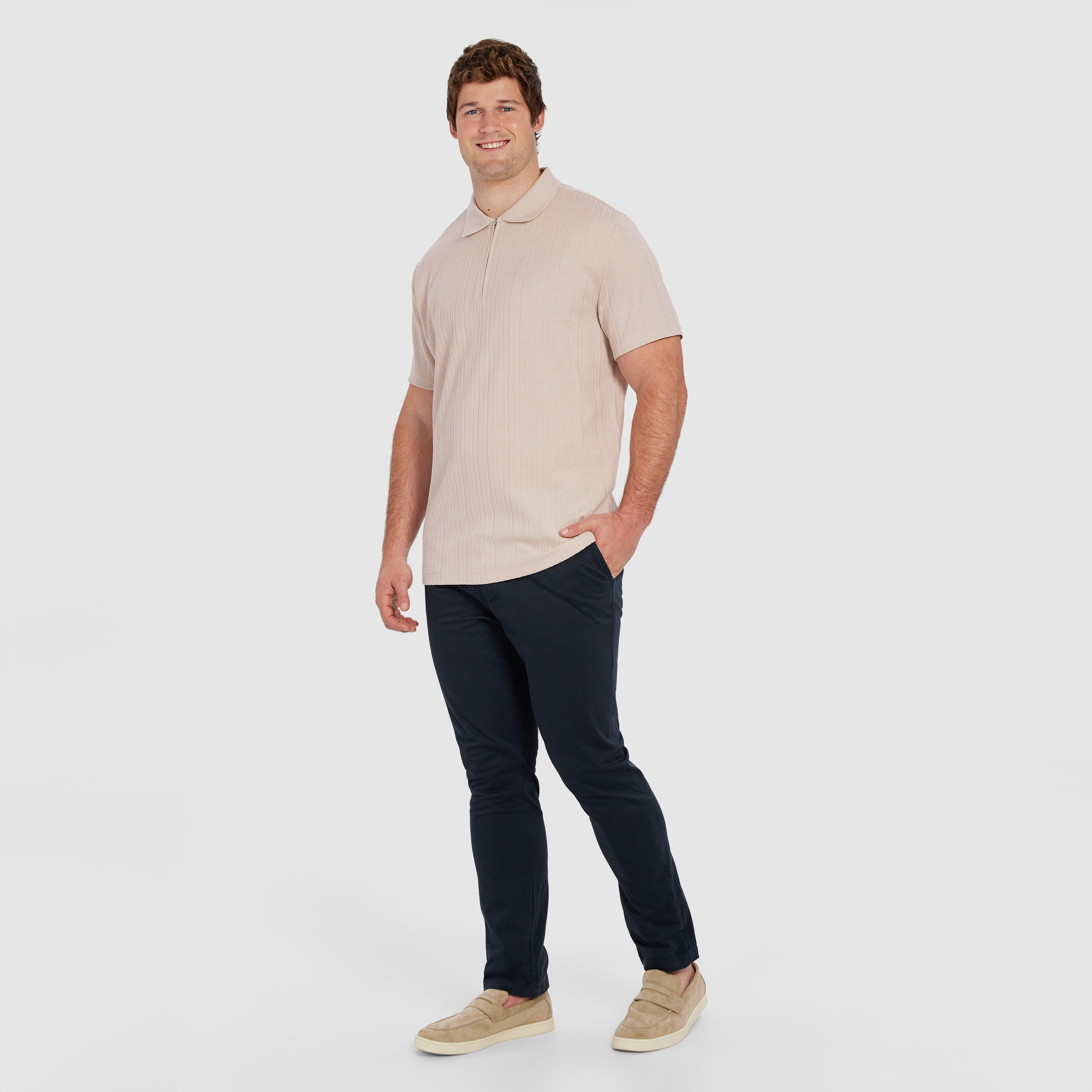 Stone Emsworth Quarter Zip Smart Polo