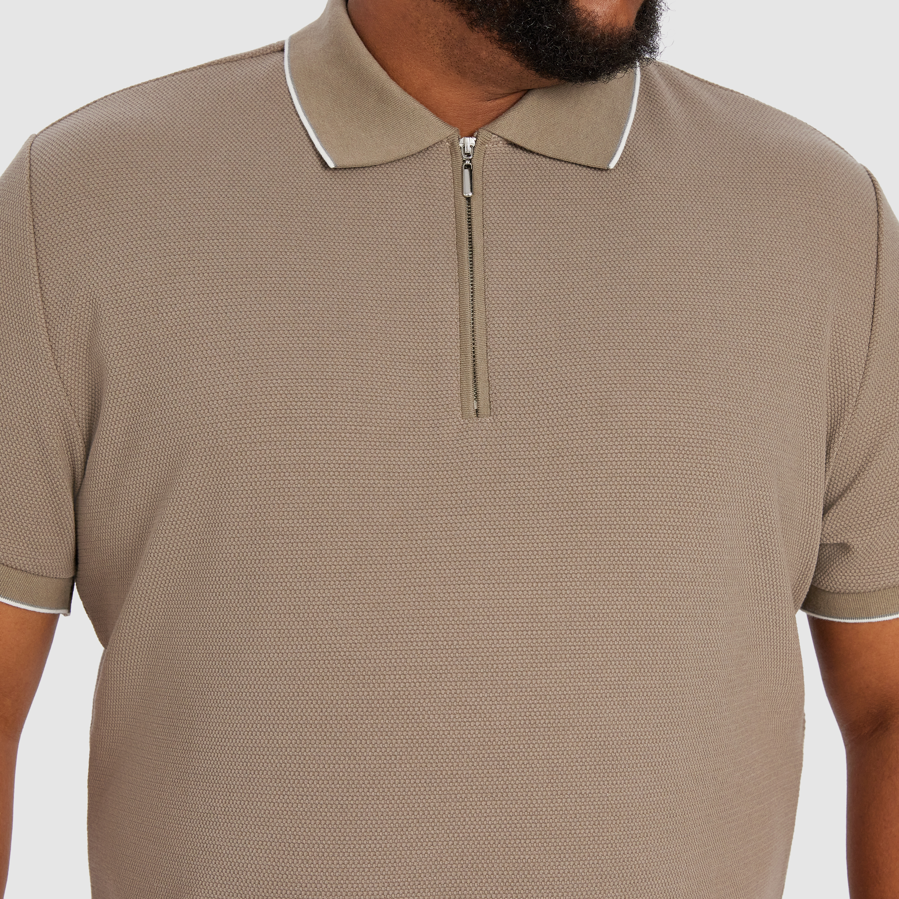 Light Brown Glenroy Quarter Zip Smart Polo