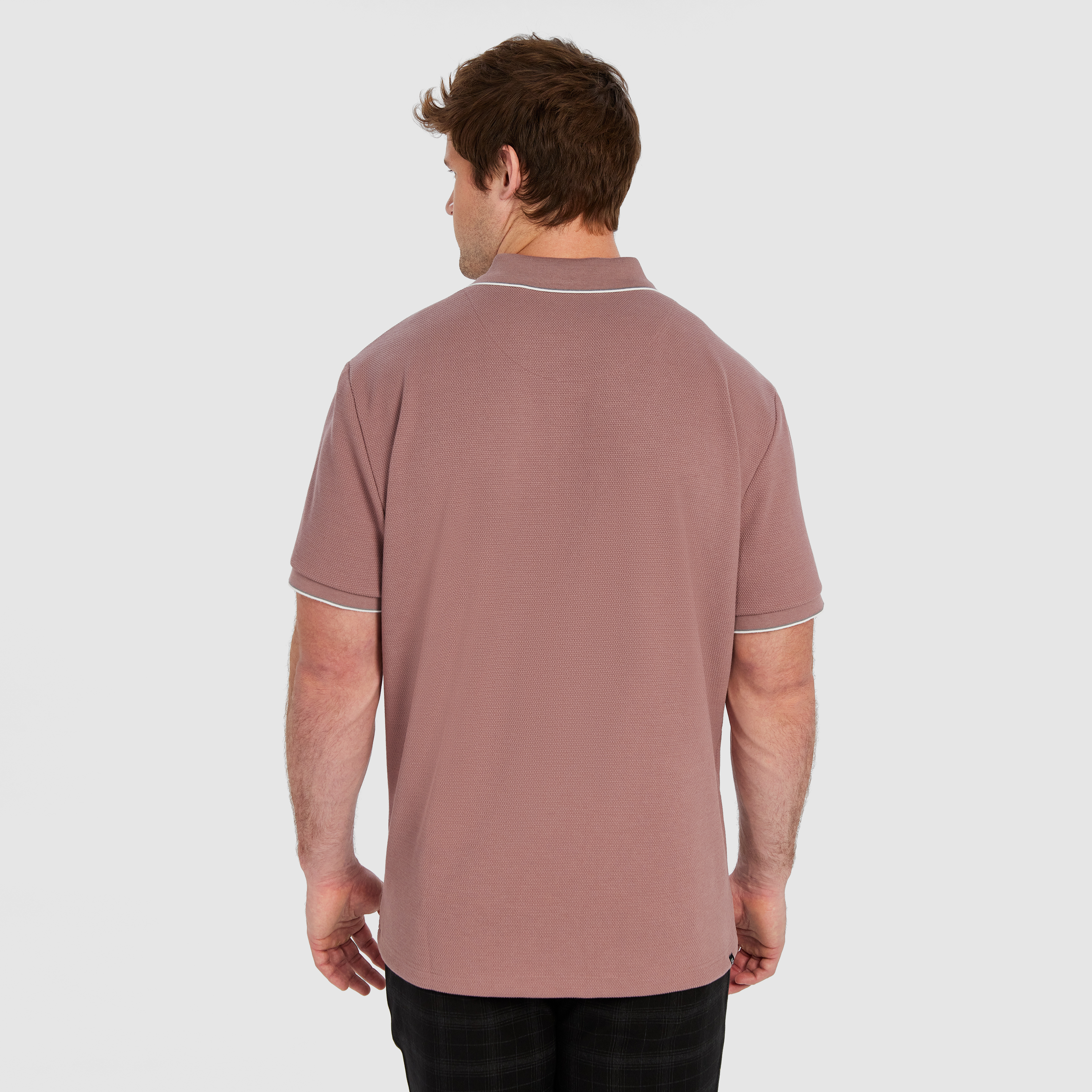 Pink Glenroy Quarter Zip Smart Polo