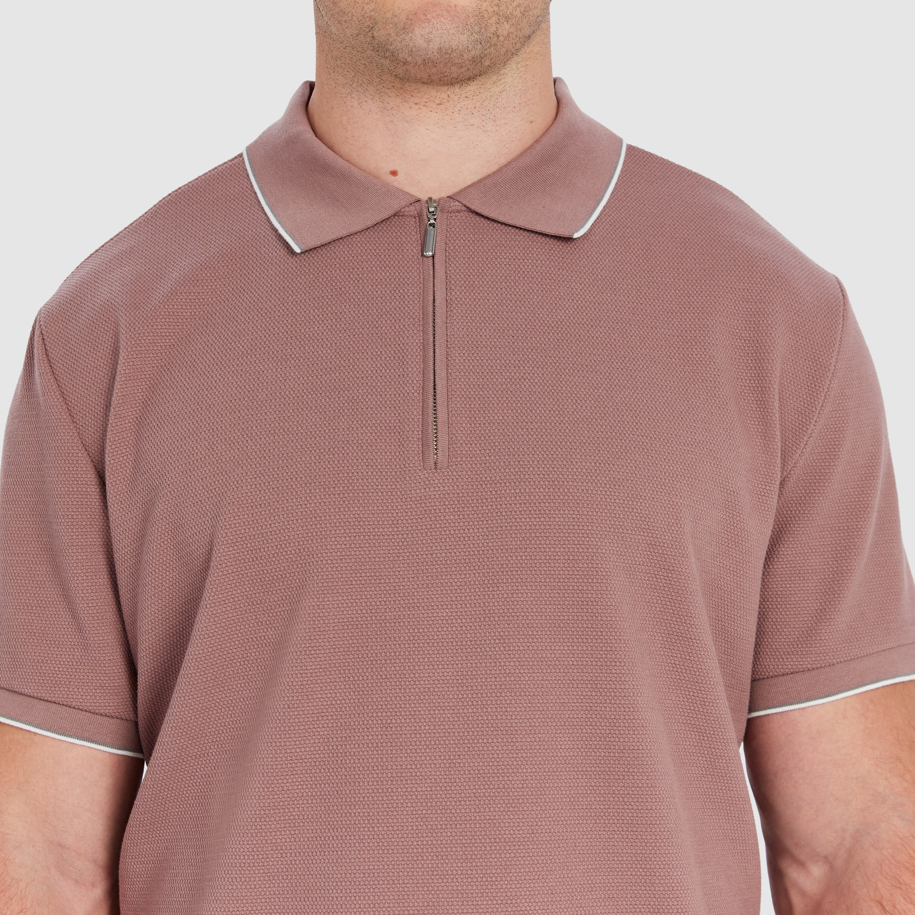 Pink Glenroy Quarter Zip Smart Polo