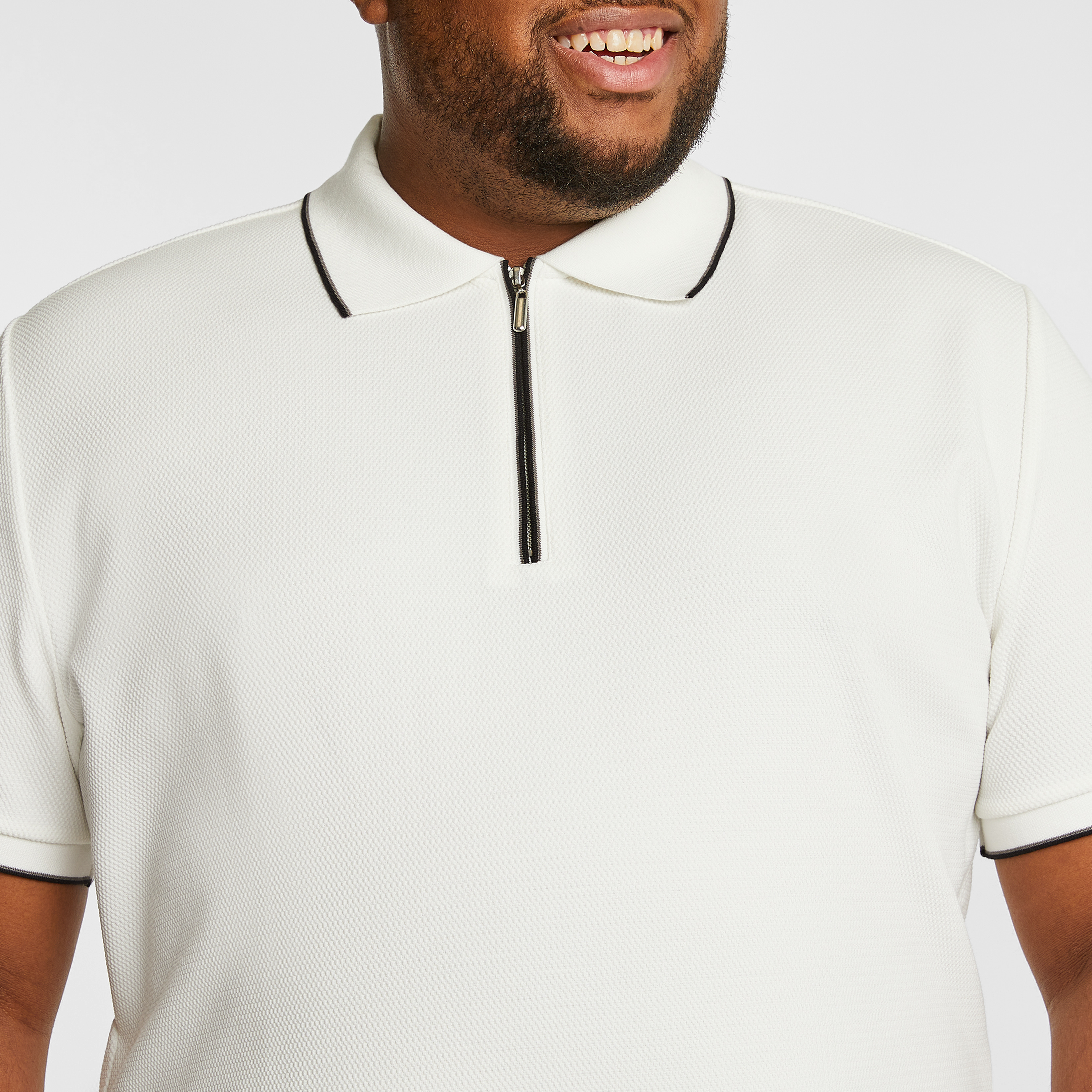 White Glenroy Quarter Zip Smart Polo