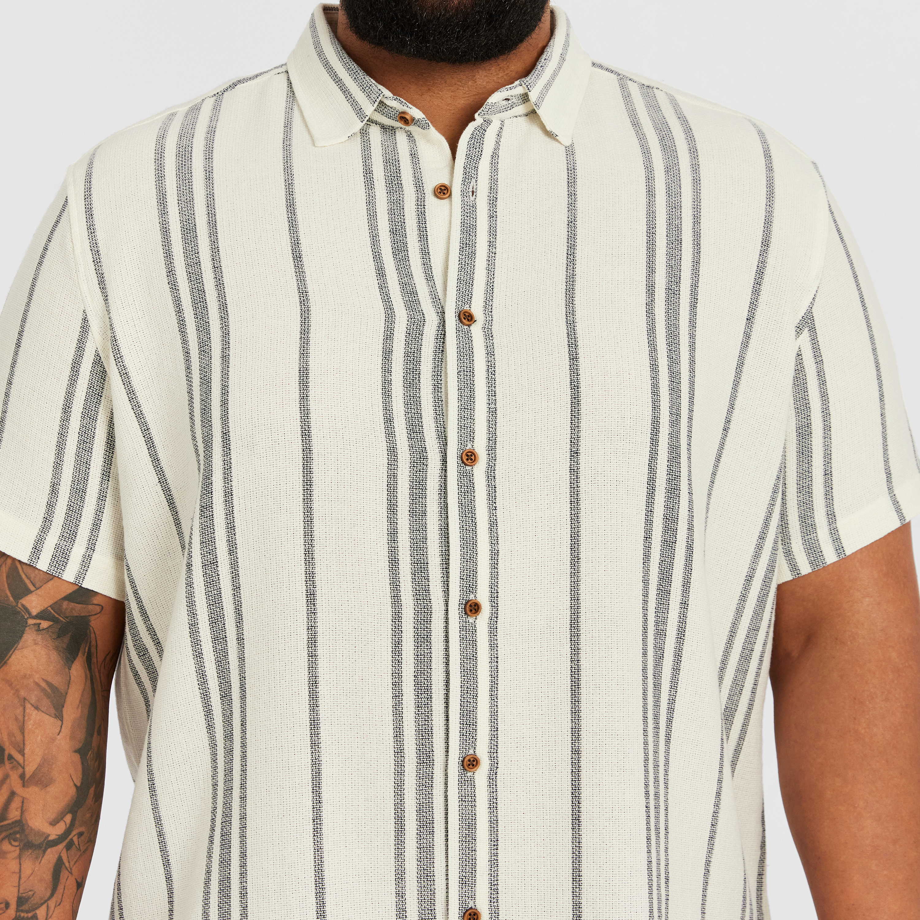 Ecru Robinson Textured Short Sleeve Shirt