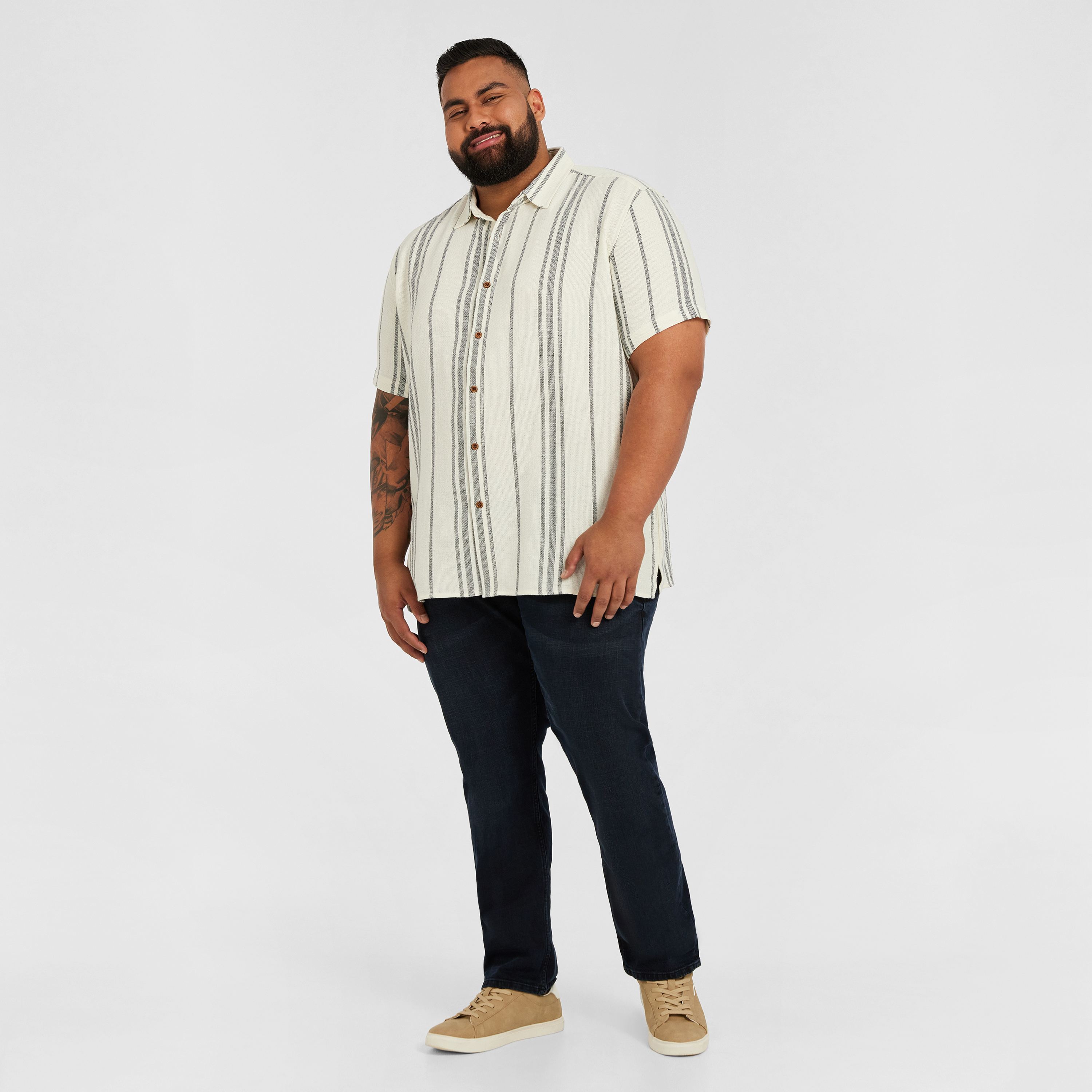 Ecru Robinson Textured Short Sleeve Shirt