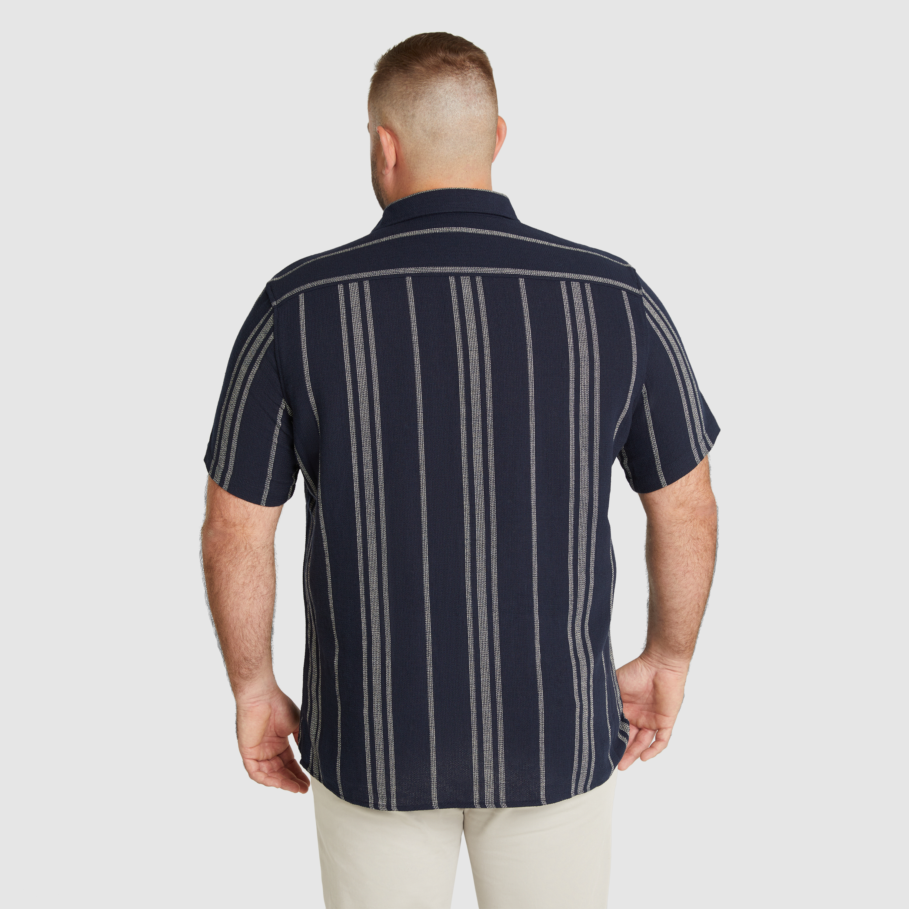 Navy Freeman Textured Short Sleeve Shirt