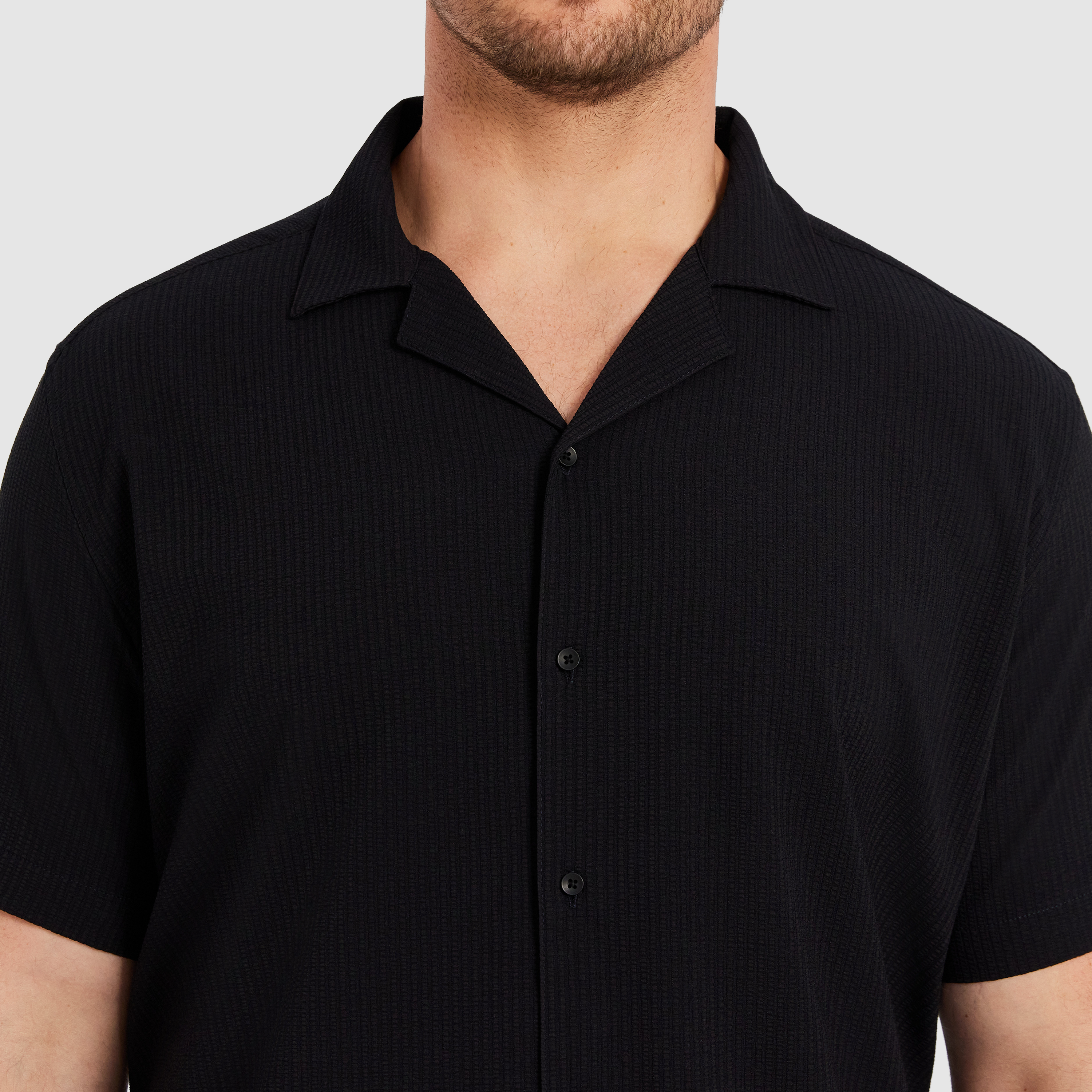 Black Euston Stretch Short Sleeve Shirt