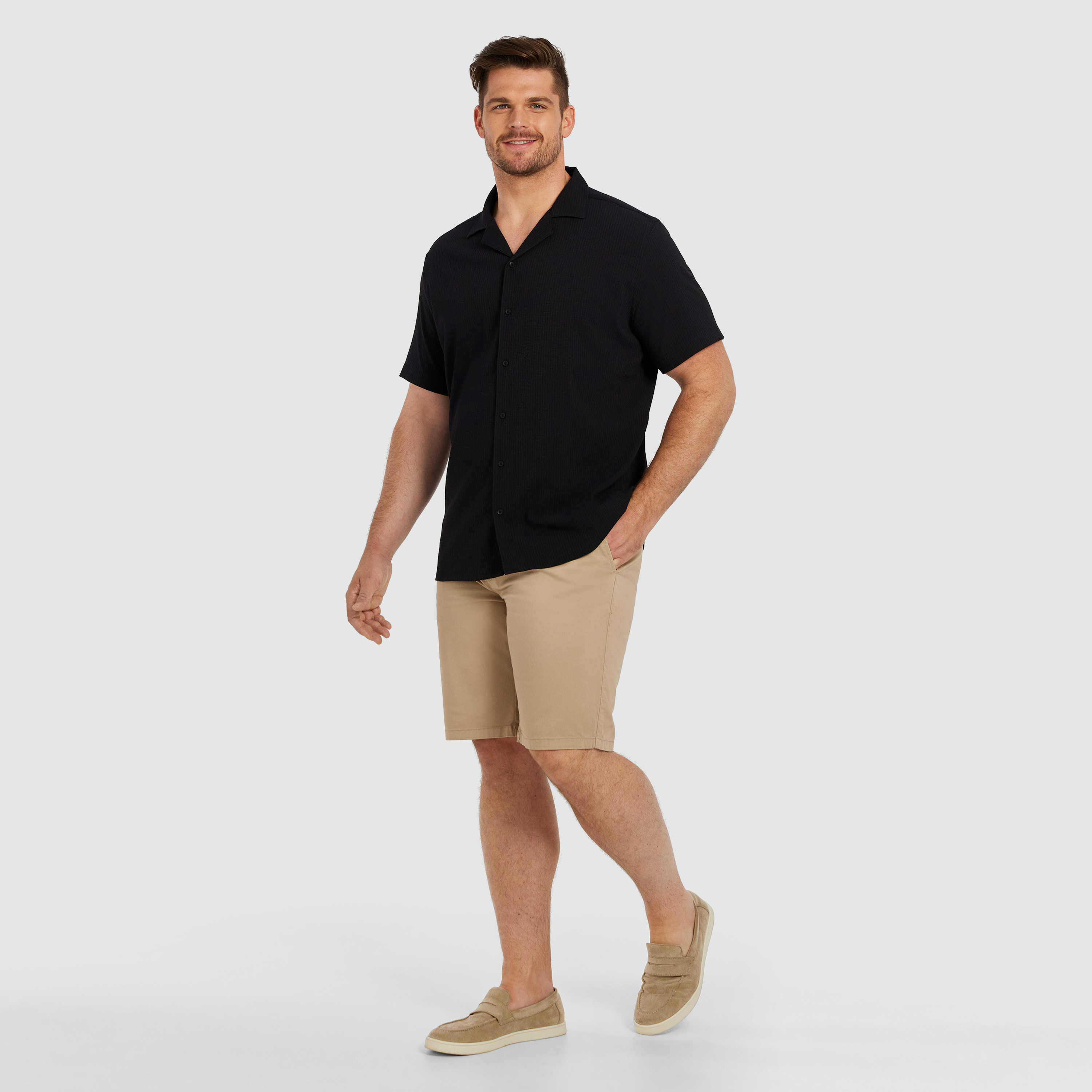 Black Euston Stretch Short Sleeve Shirt