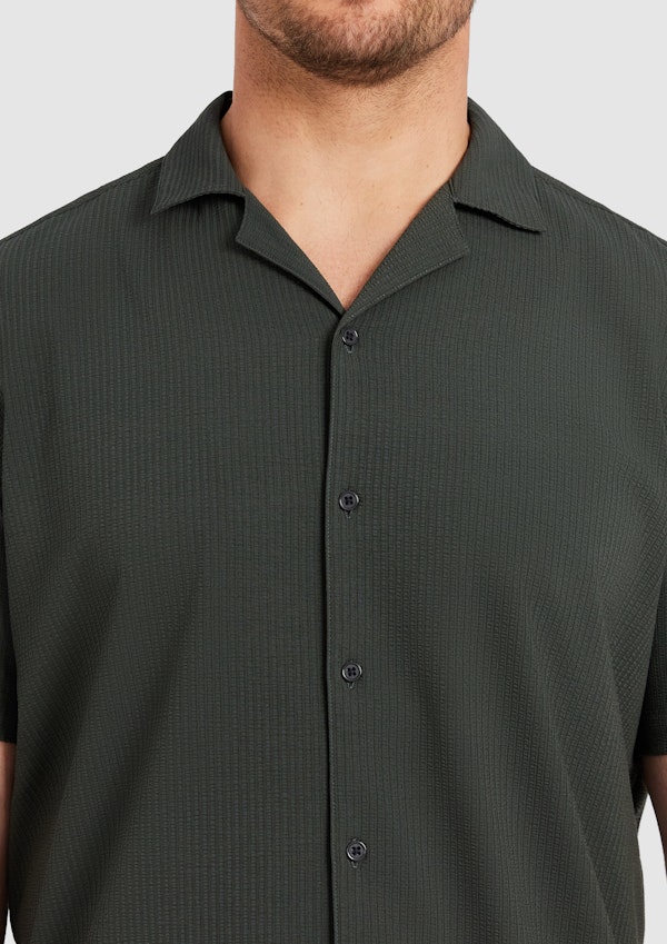 Green Euston Stretch Short Sleeve Shirt