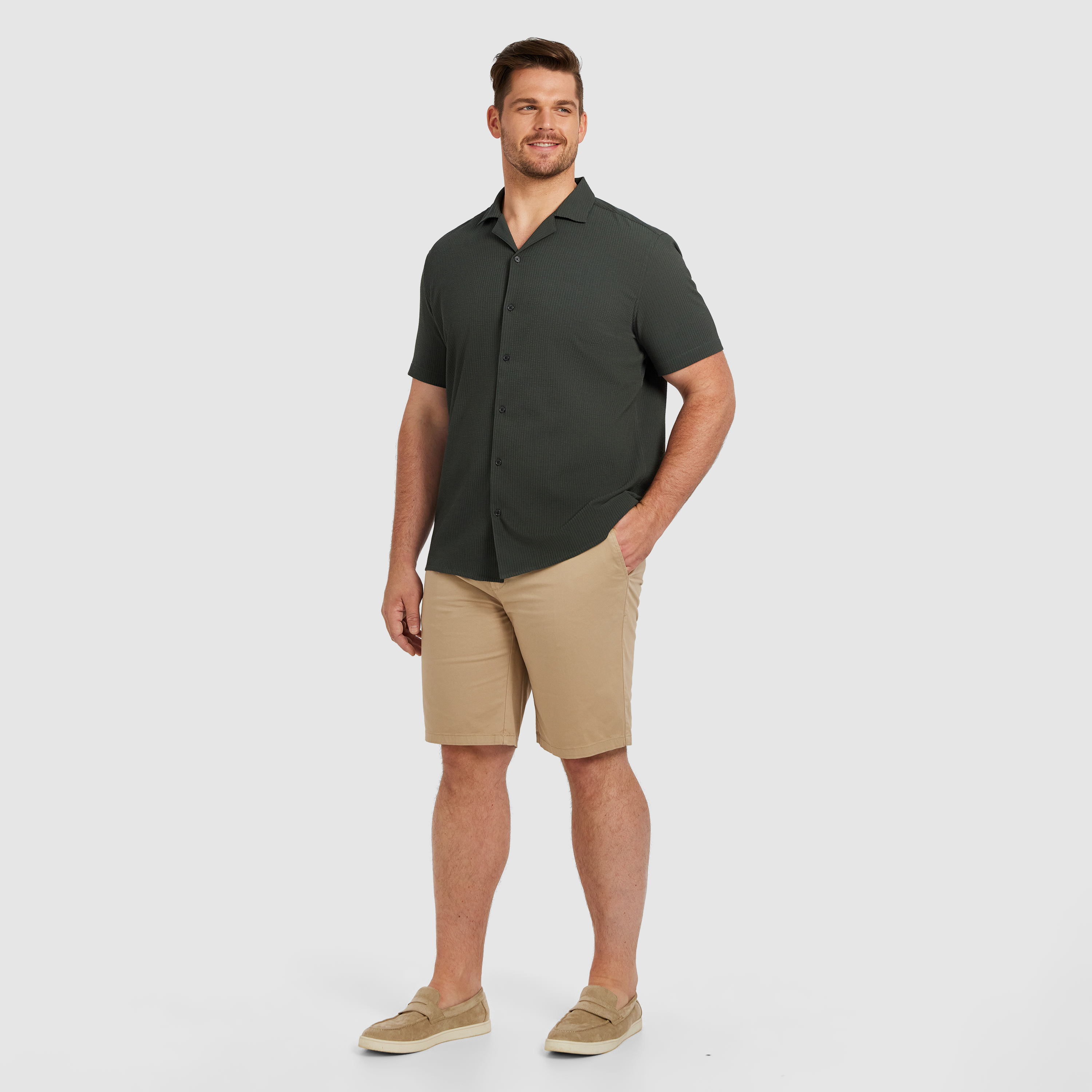 Green Euston Stretch Short Sleeve Shirt