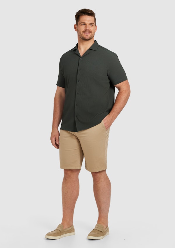 Green Euston Stretch Short Sleeve Shirt