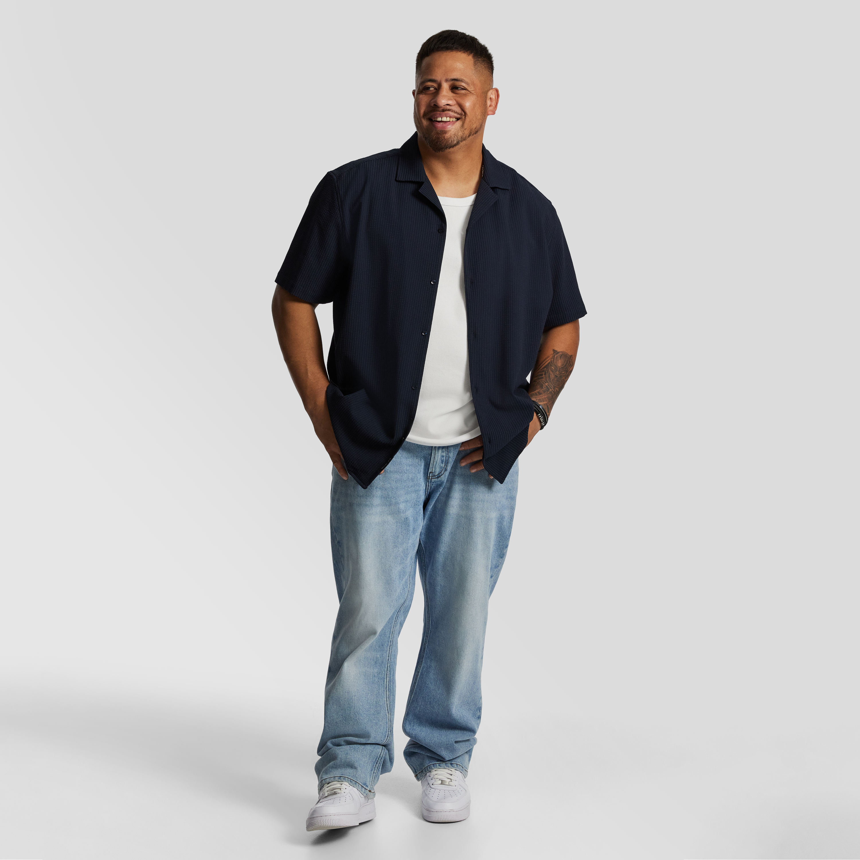 Navy Euston Stretch Short Sleeve Shirt