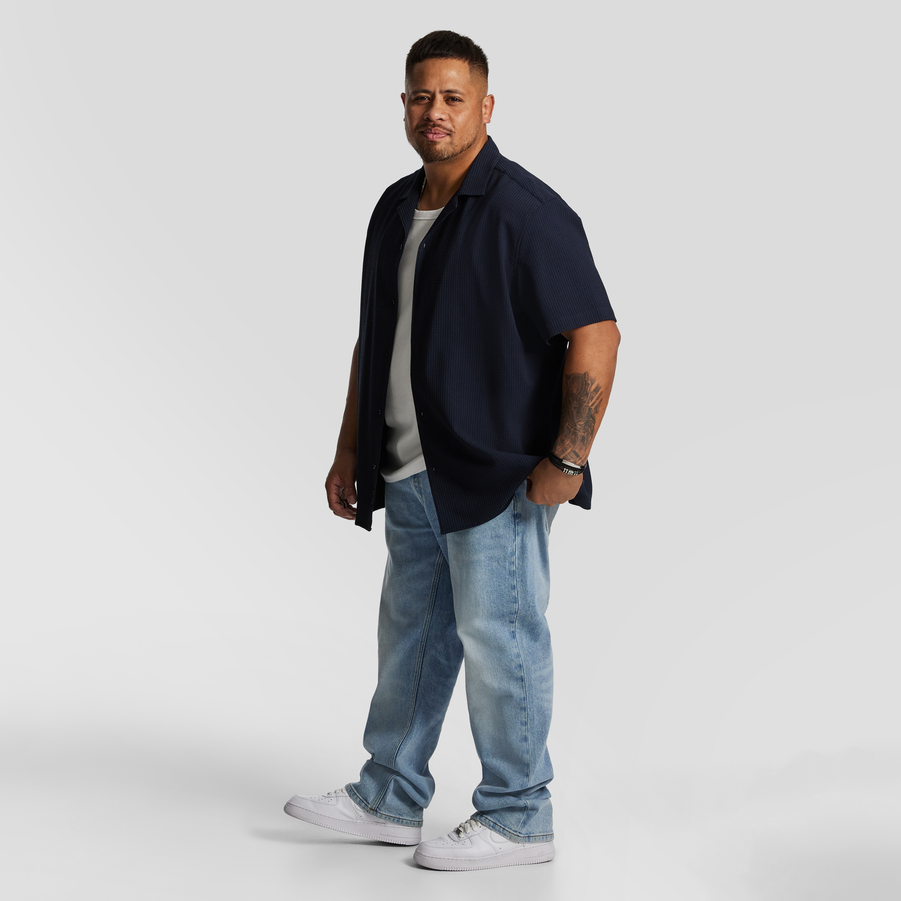 Navy Euston Stretch Short Sleeve Shirt