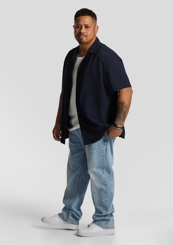 Navy Euston Stretch Short Sleeve Shirt