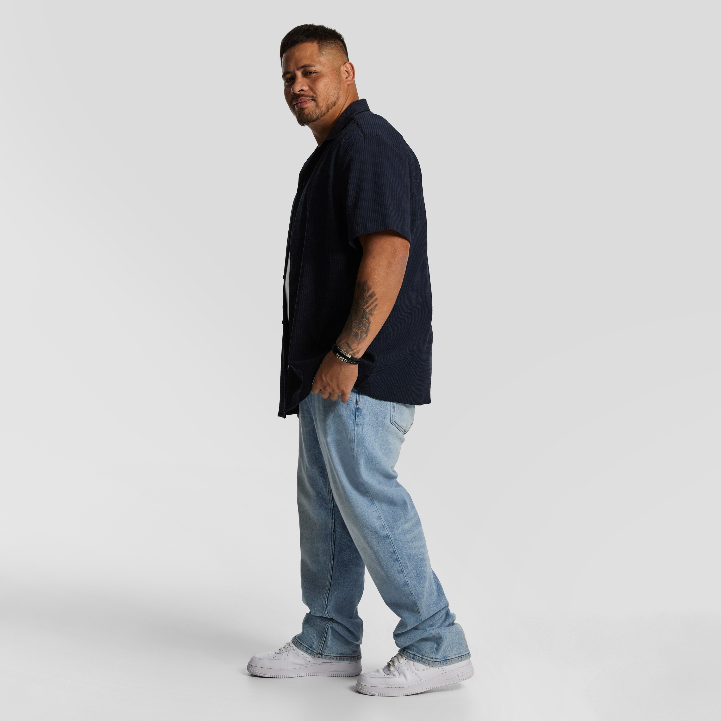 Navy Euston Stretch Short Sleeve Shirt