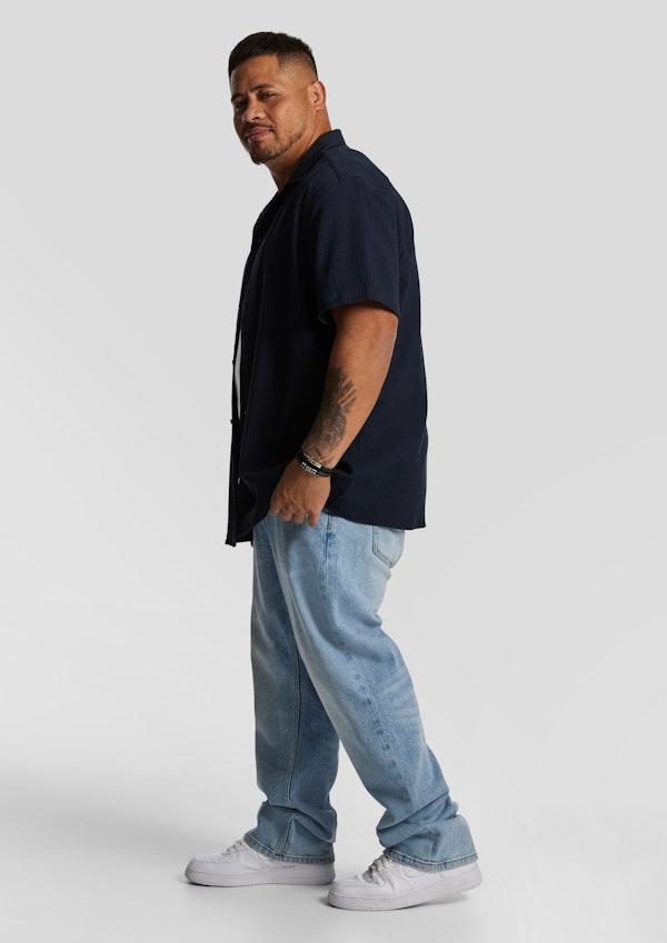 Navy Euston Stretch Short Sleeve Shirt