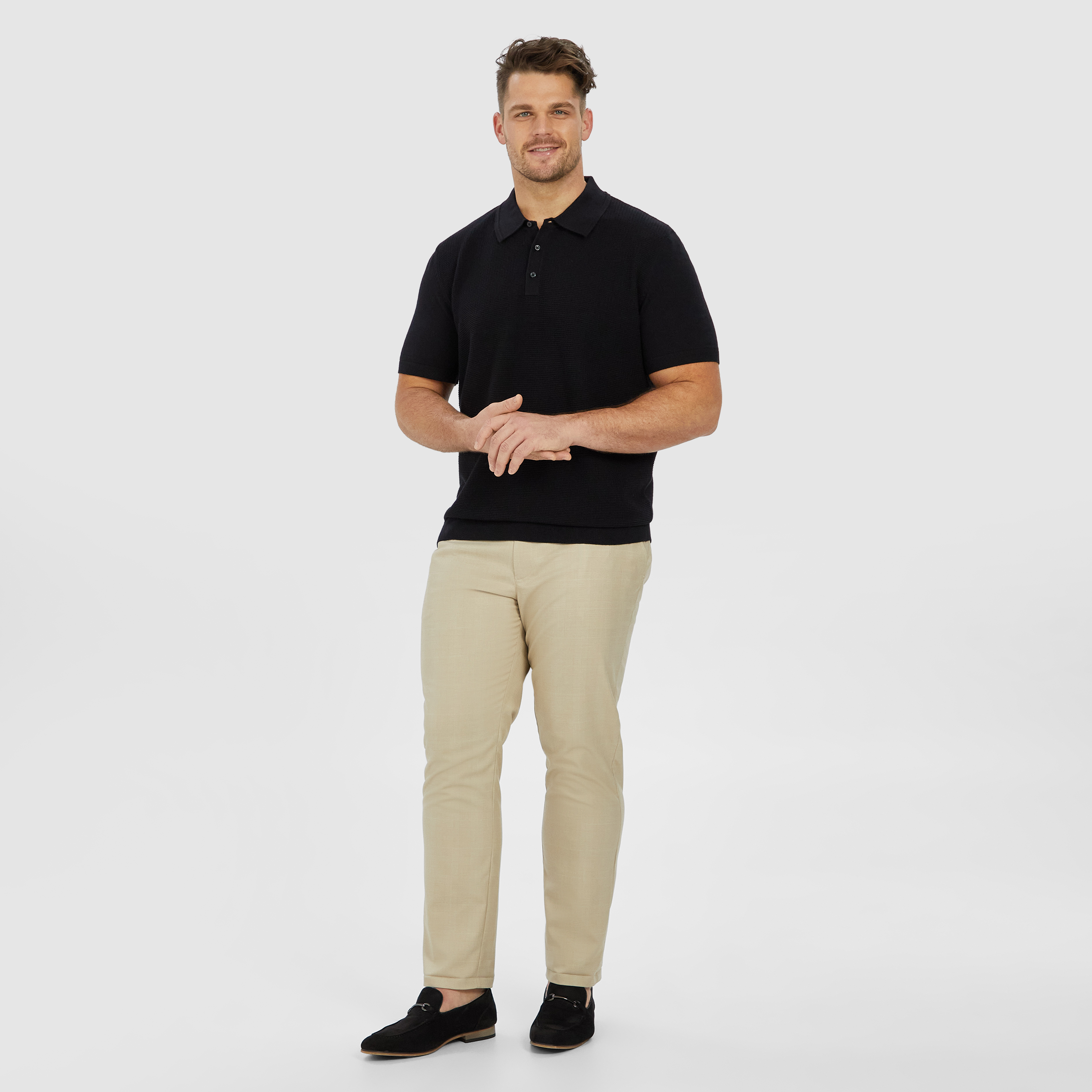 Sand Ascot Slim Check Chino