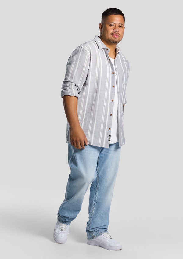 Light Blue Franco Textured Casual Shirt